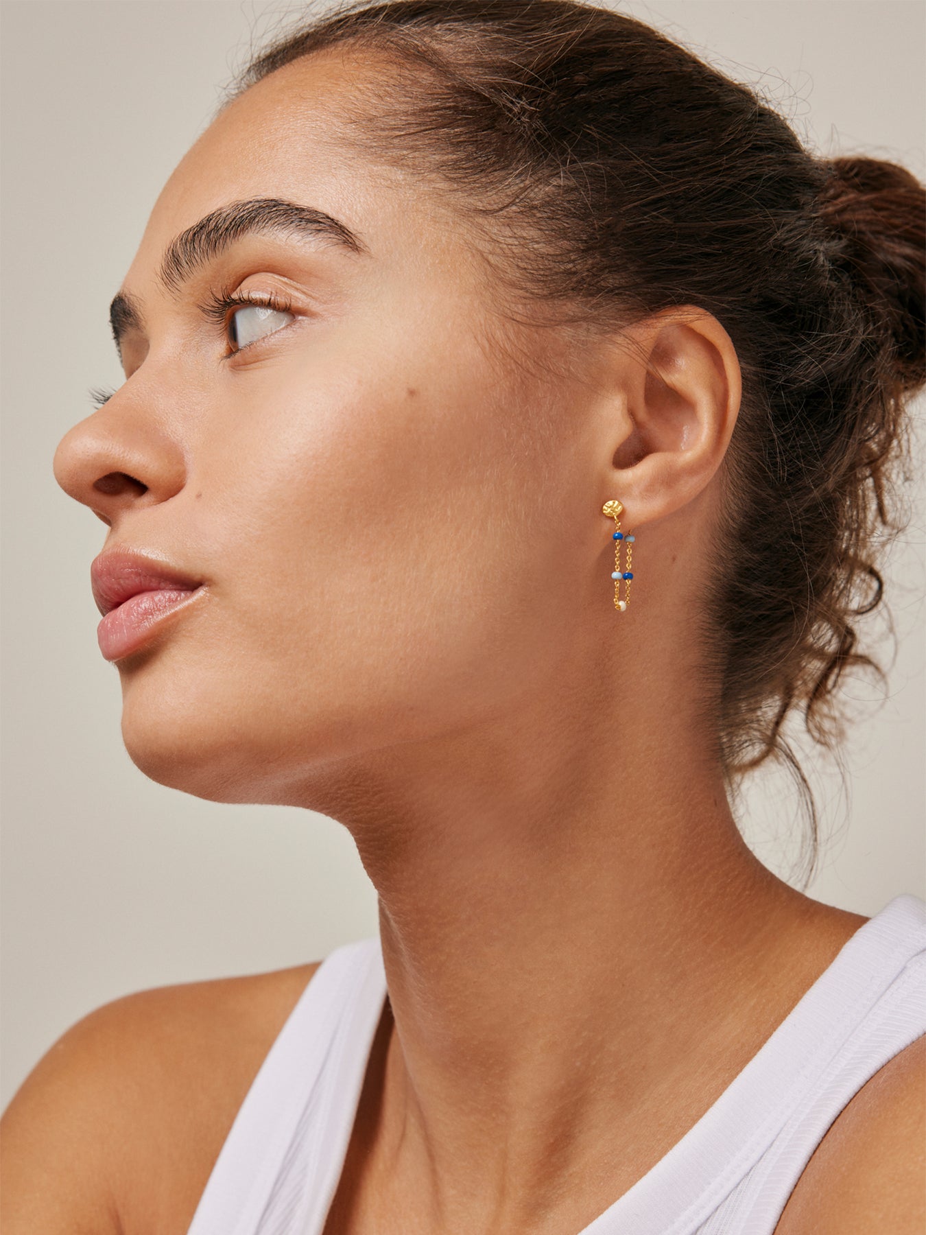 Lola 18ct Gold-Plated Recycled Sterling Silver Earrings Marine