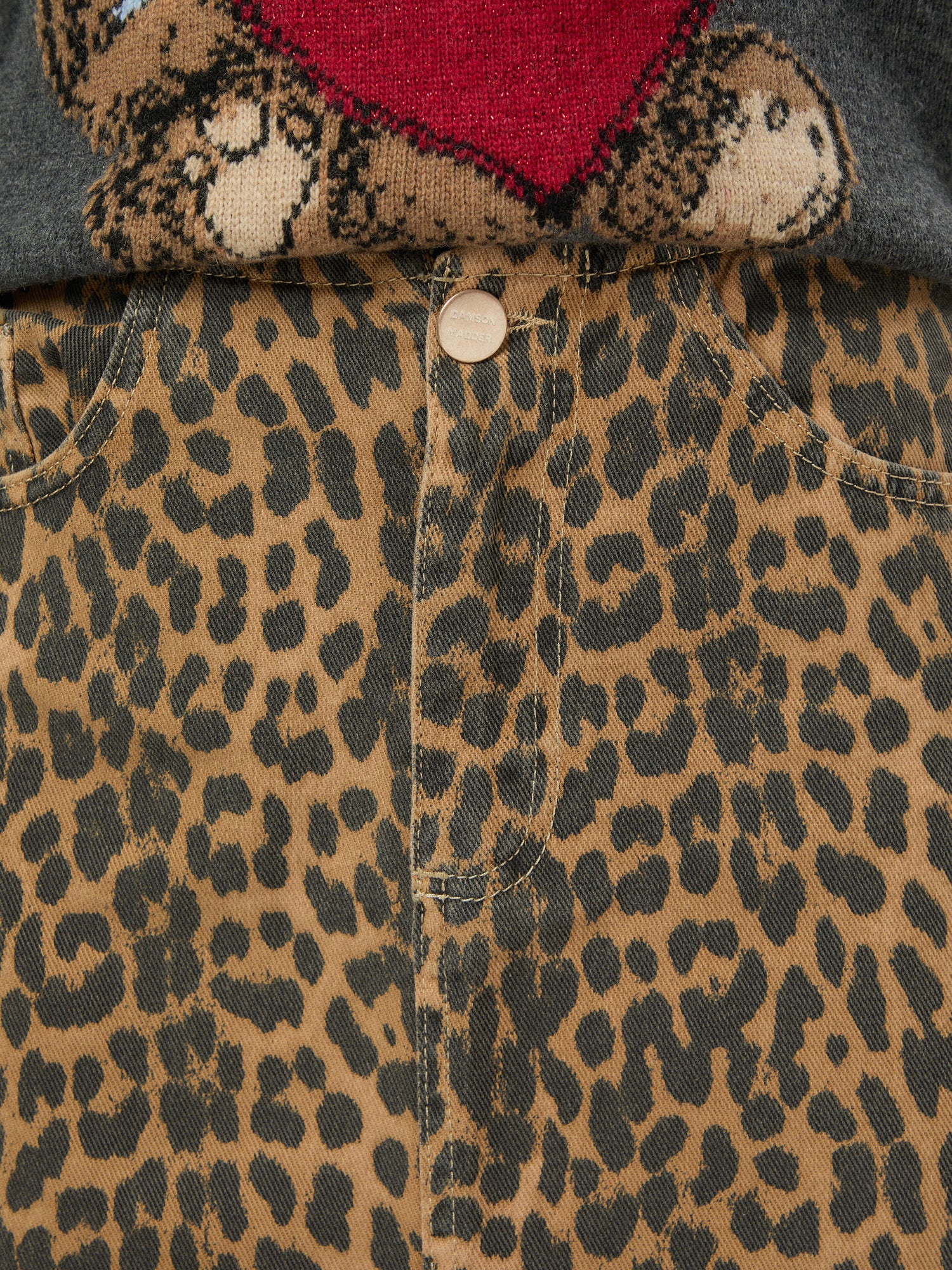 Lily Leopard Denim Mini Skirt