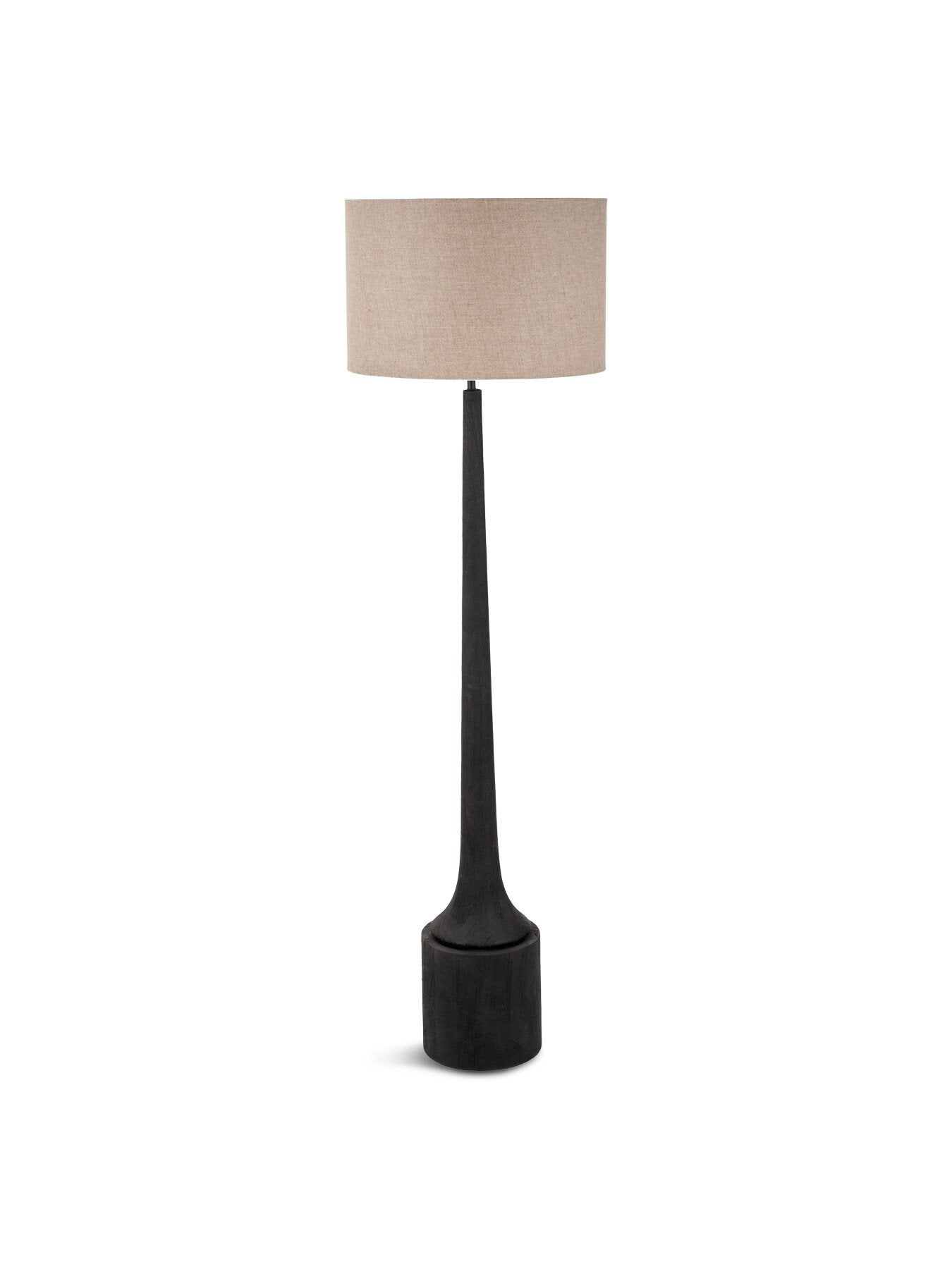 Marin Black Wood Tall Neck Floor Lamp Base