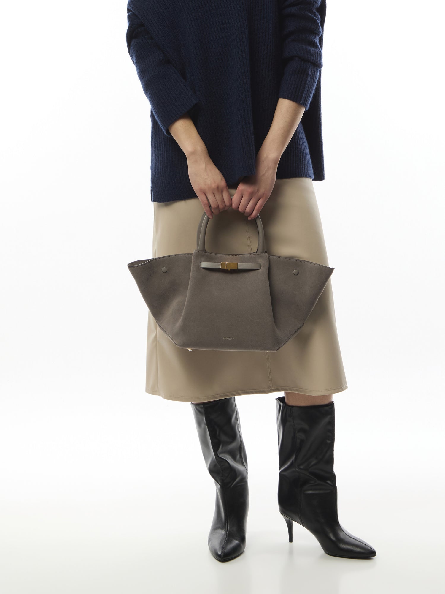 Suede Midi New York Tote Bag