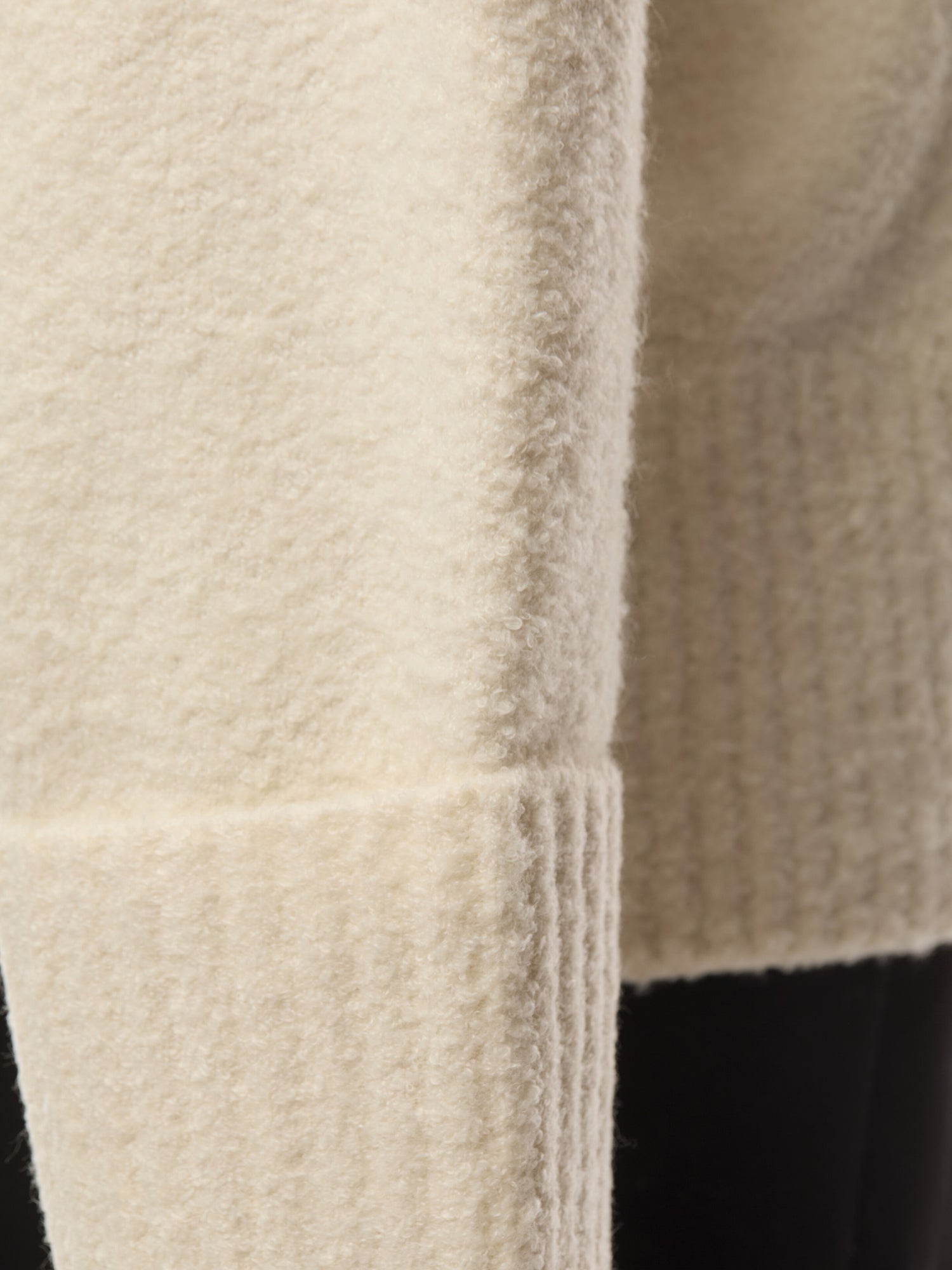 Oversized Borg Fleece Funnel Neck Jumper Cream