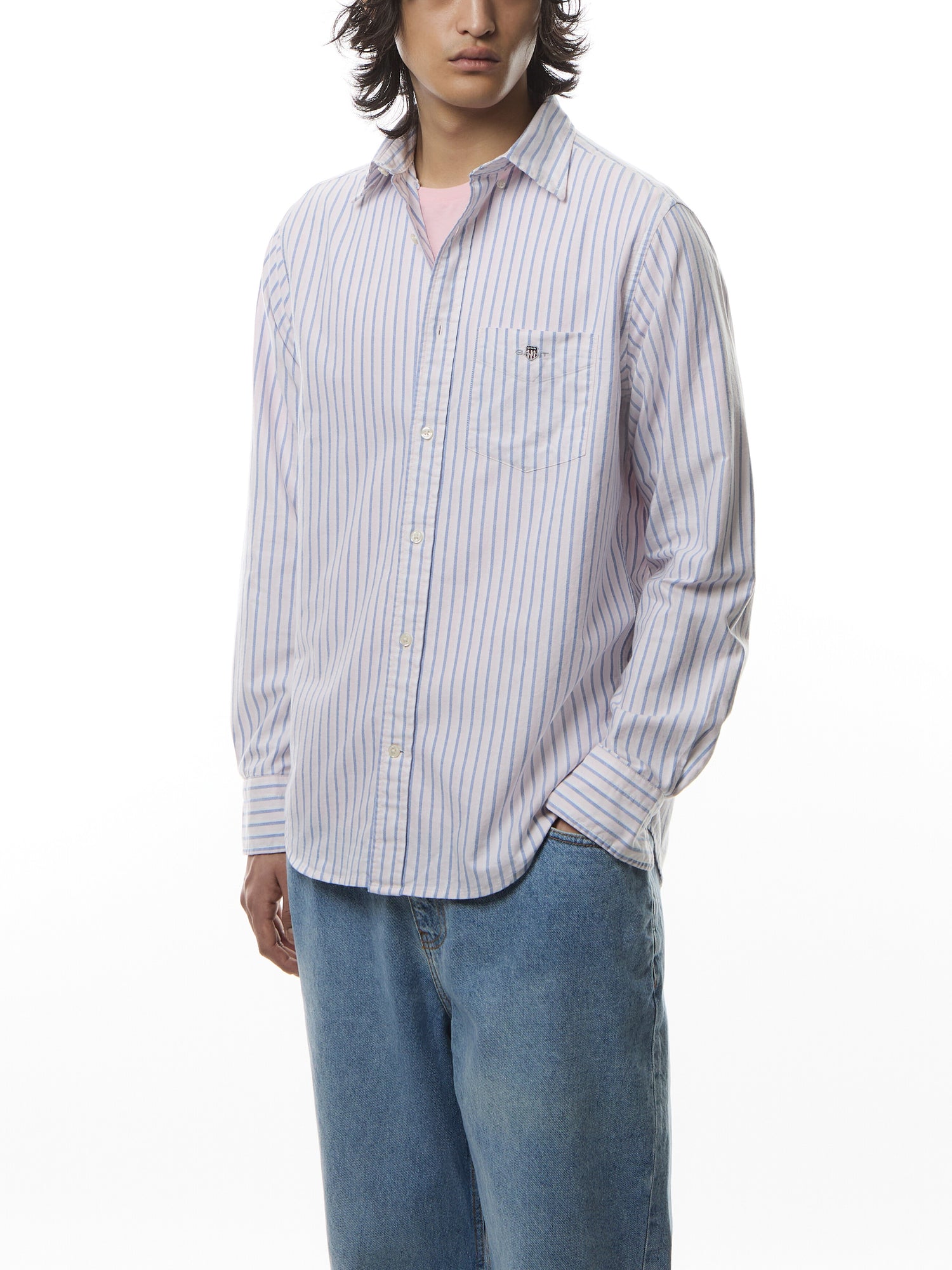 Classic Regular Fit Striped Poplin Shirt