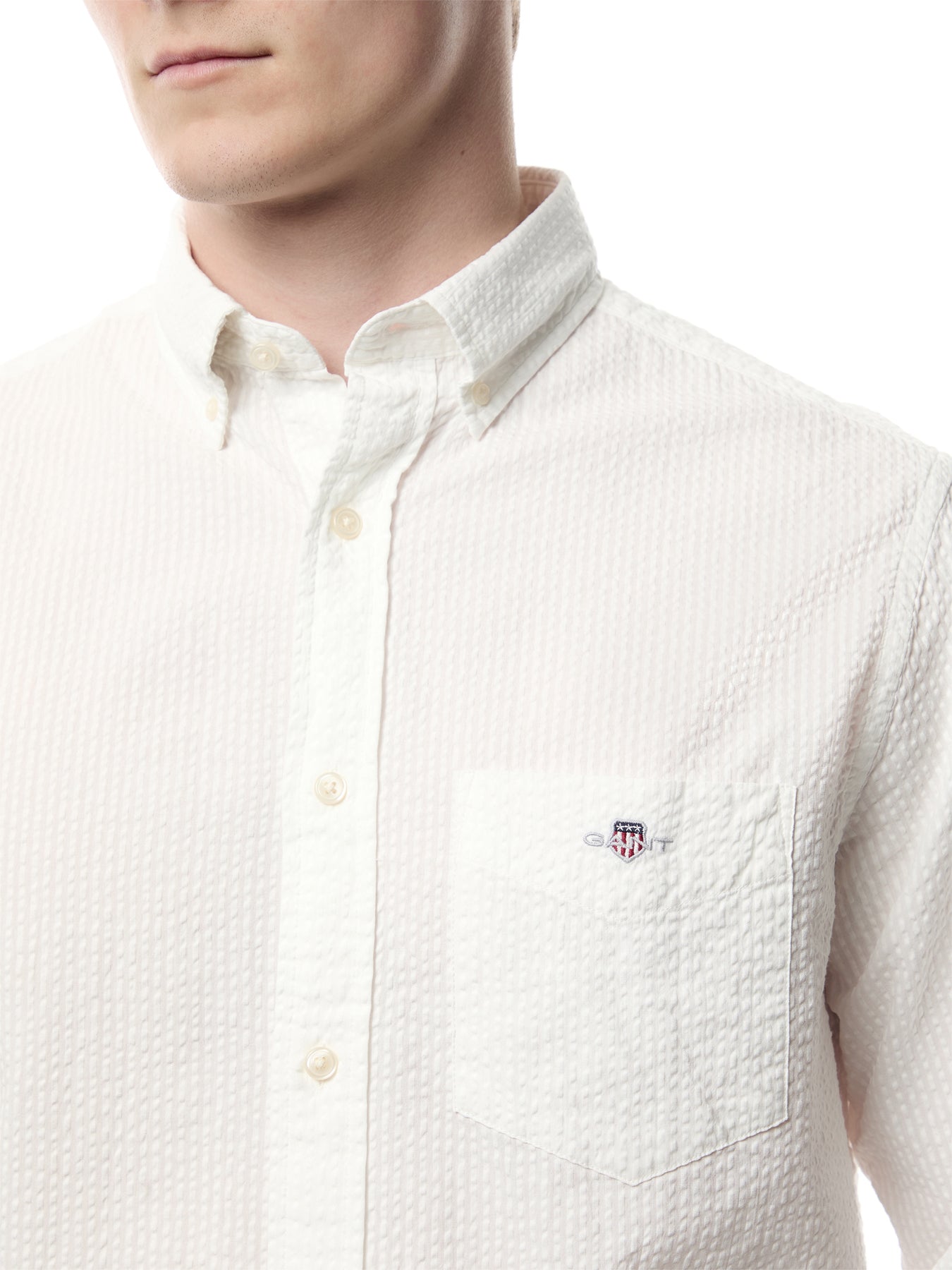 Regular Solid Seersucker Shirt