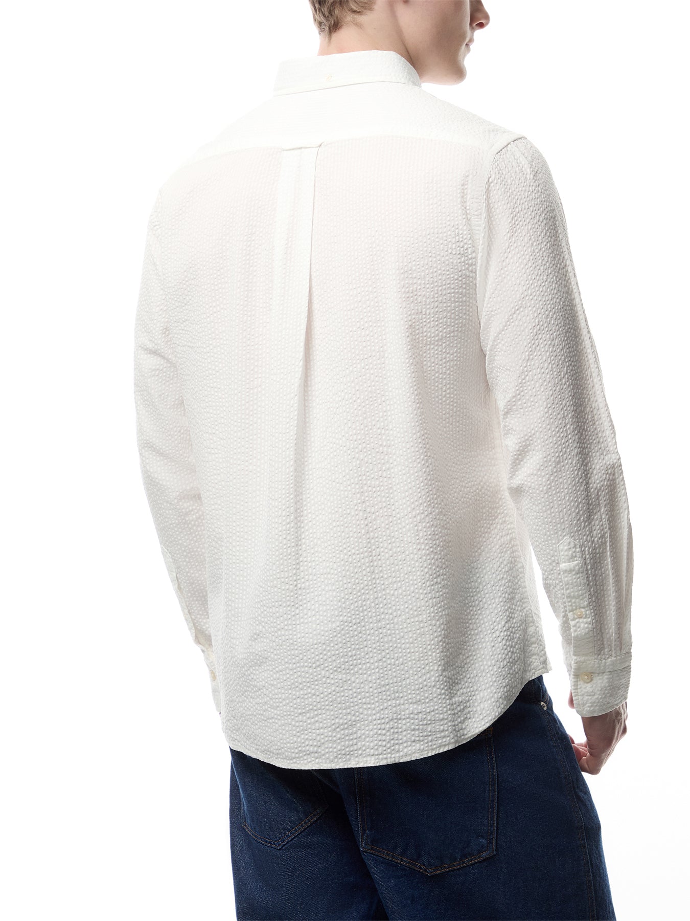 Regular Solid Seersucker Shirt