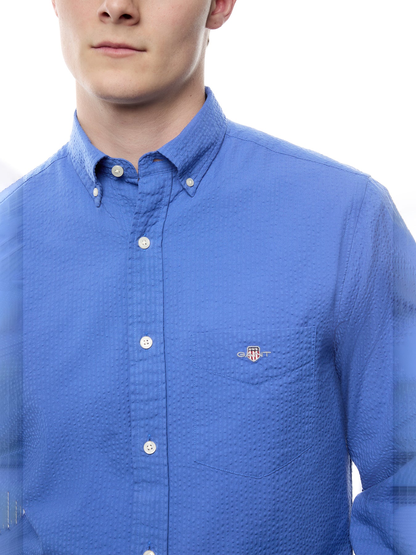 Regular Solid Seersucker Shirt