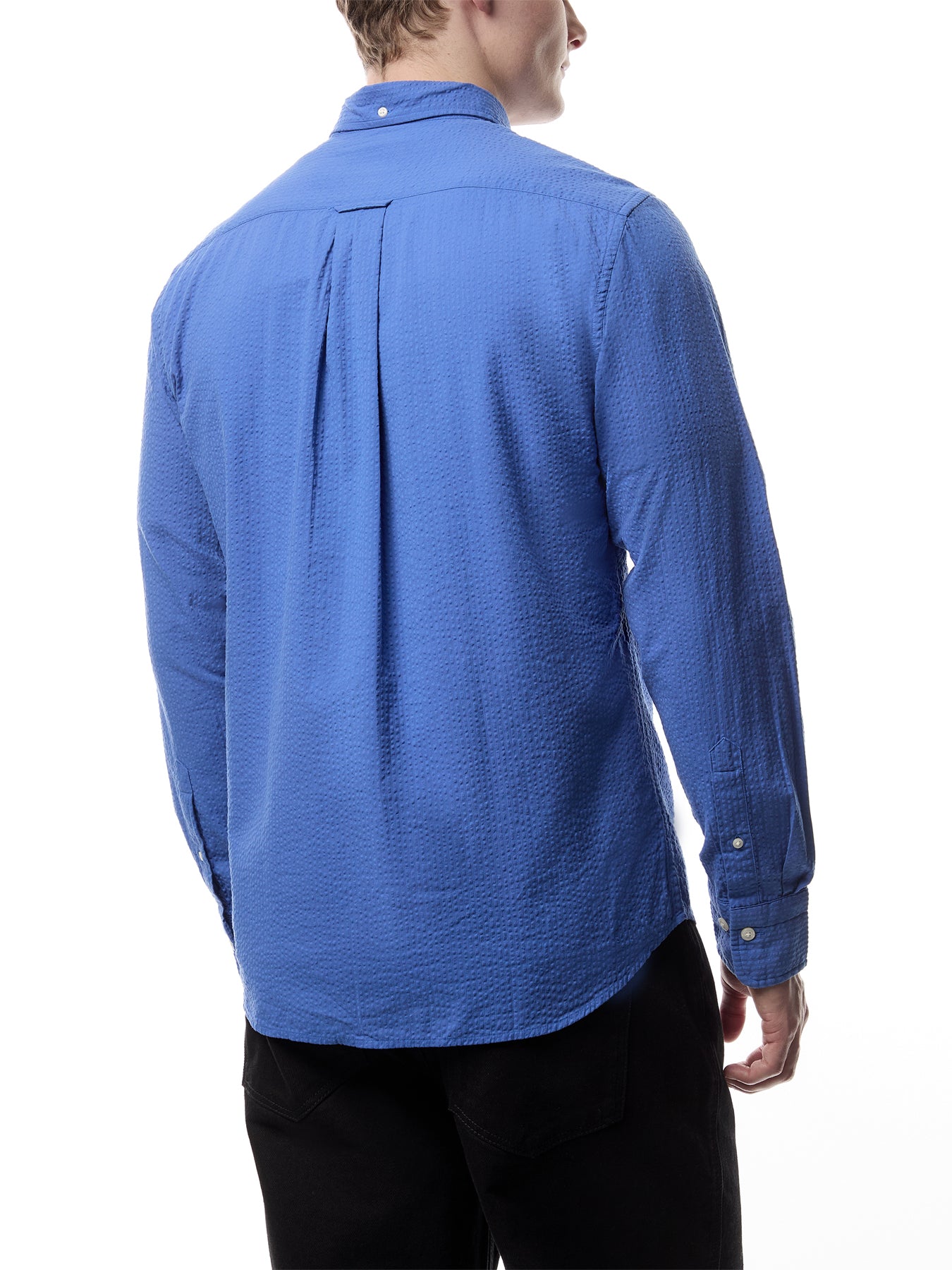 Regular Solid Seersucker Shirt