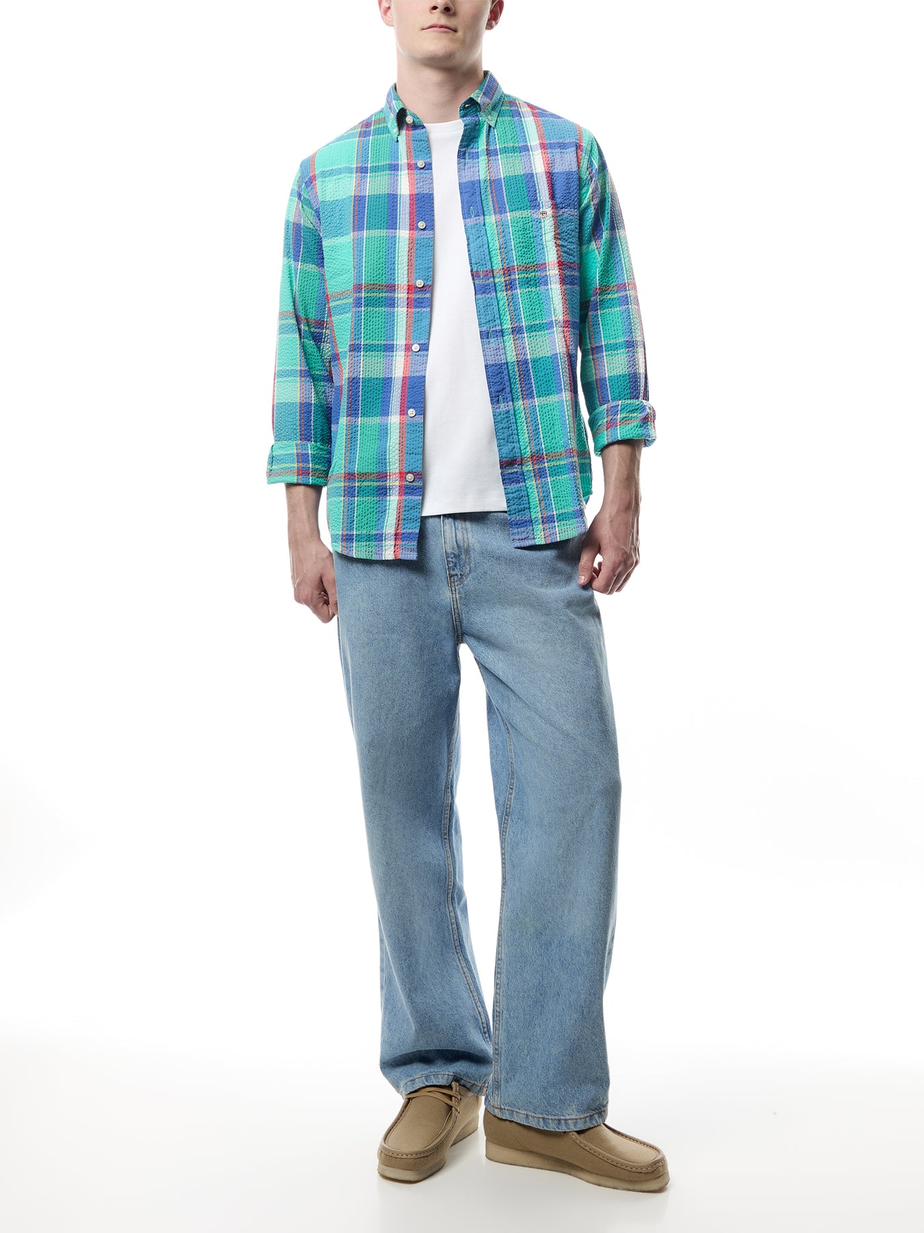 Regular Fit Seersucker Madras Shirt