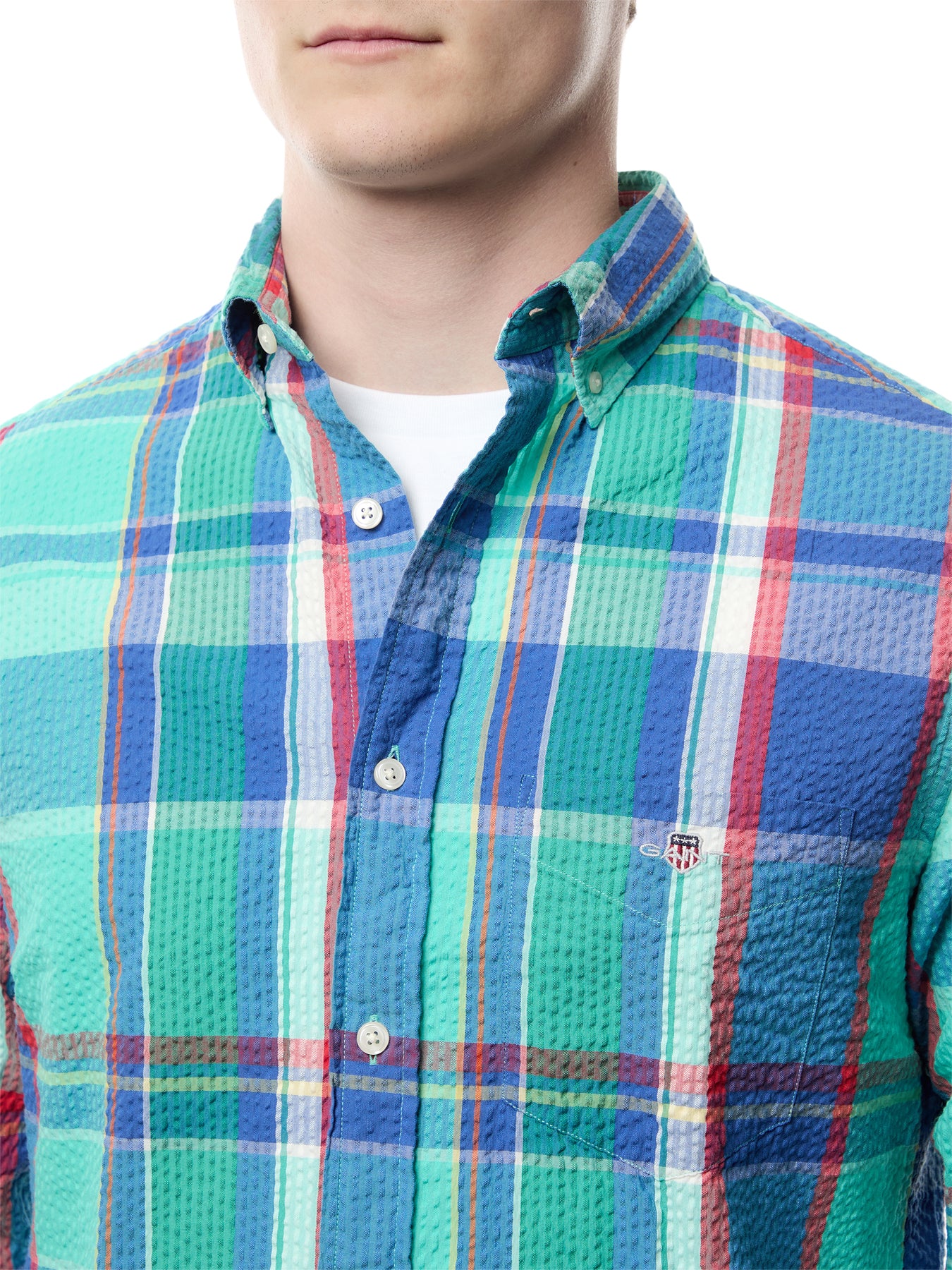 Regular Fit Seersucker Madras Shirt