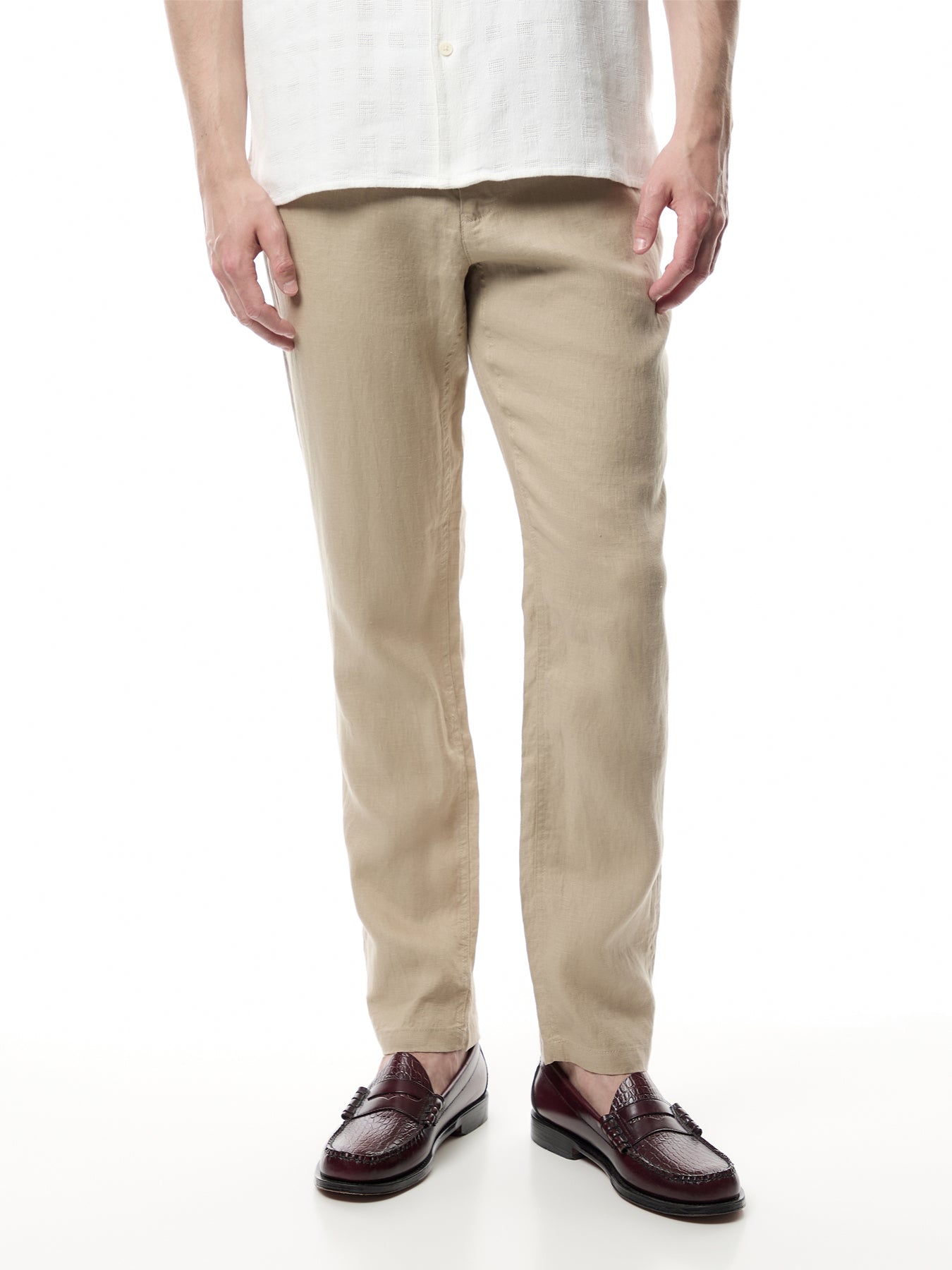 Relaxed Fit Linen Drawstring Pants