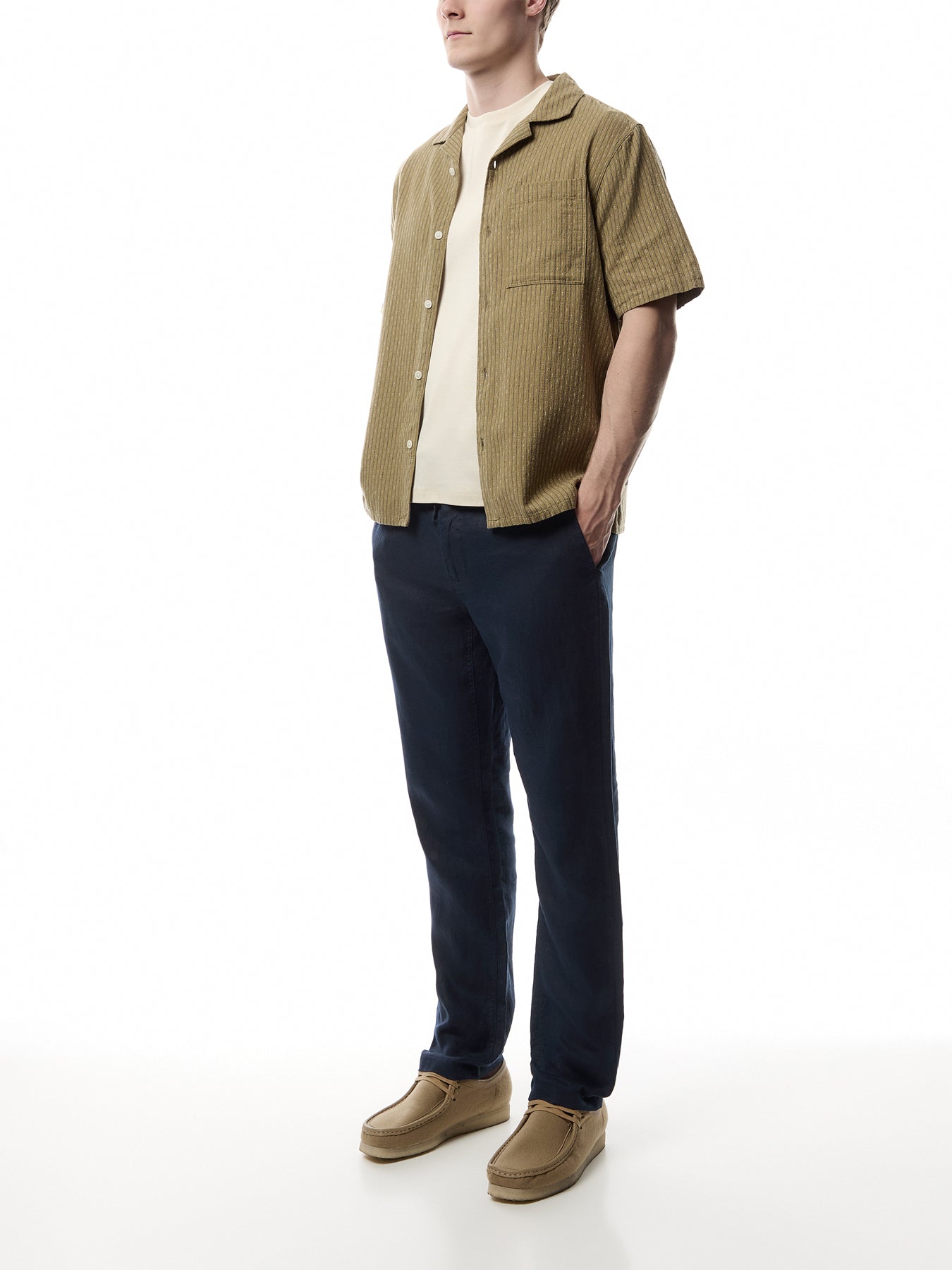 Relaxed Fit Linen Drawstring Pants