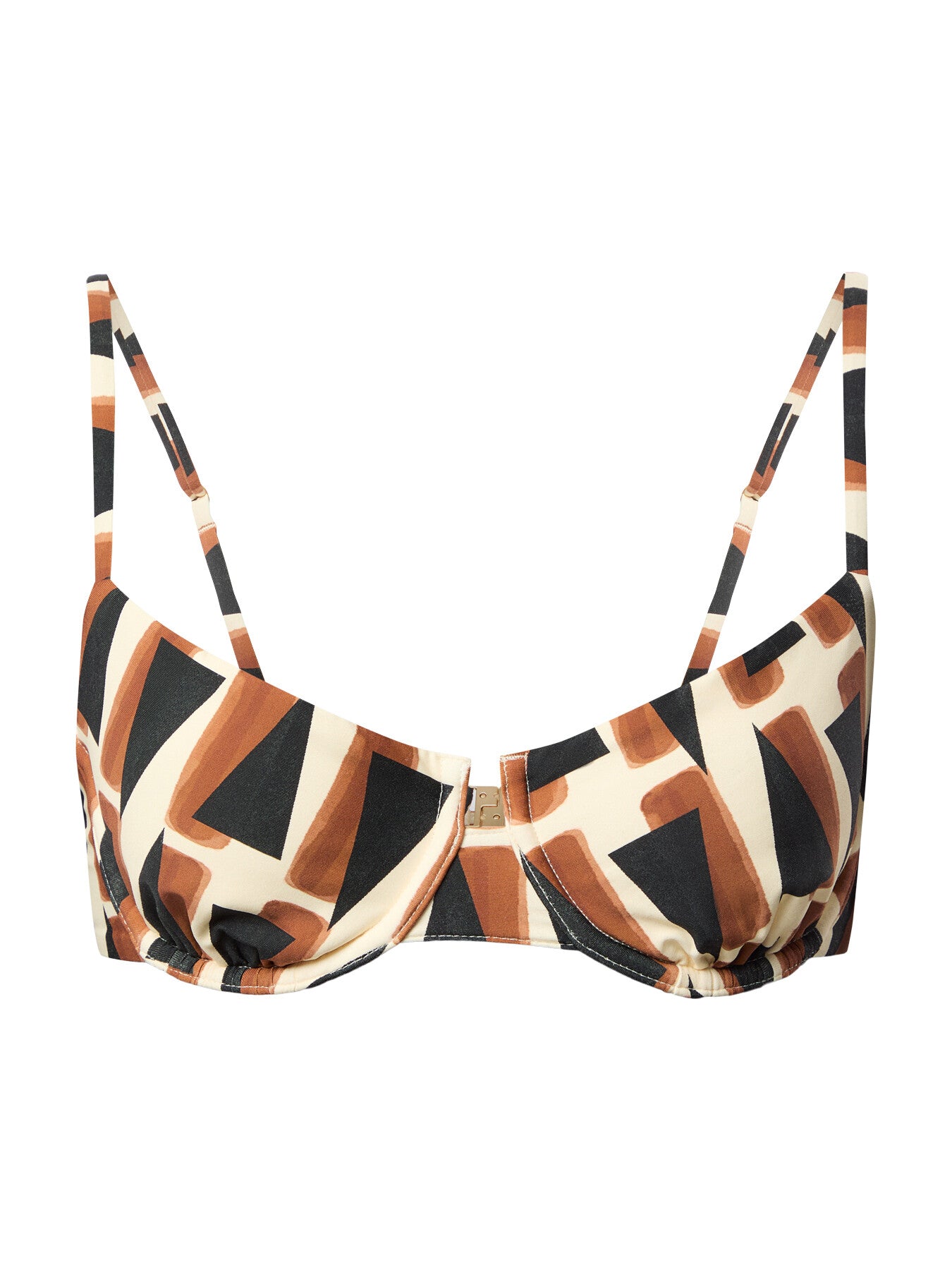 Underwire Bra Black Print Bikini Top