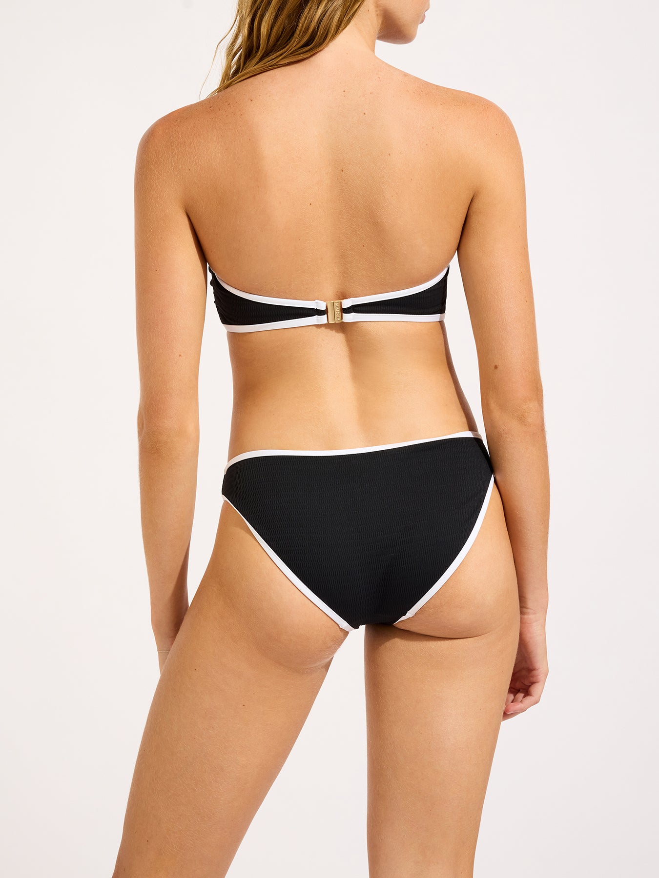 Hipster Pant Black Solid Bikini Bottom