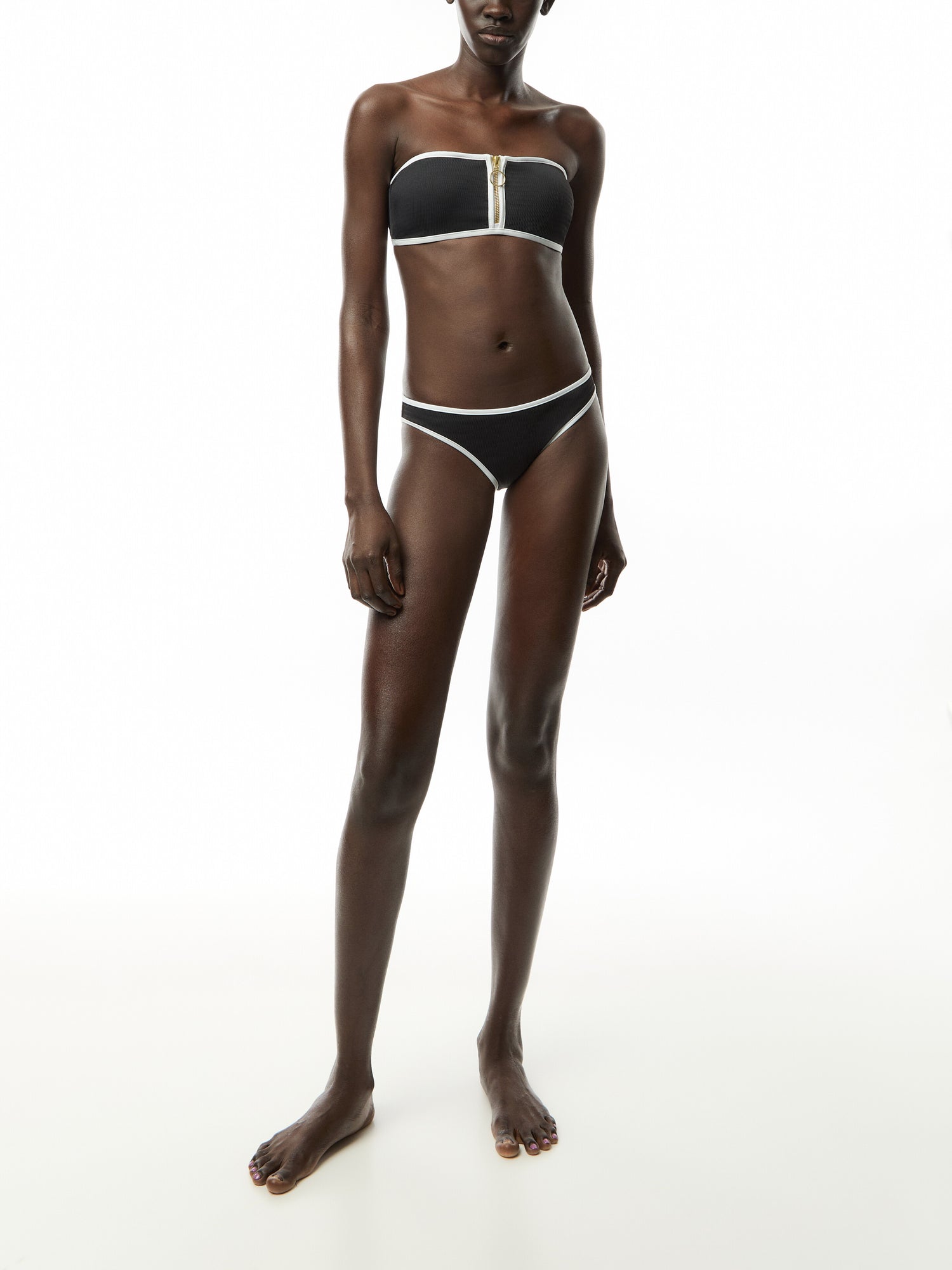 Hipster Pant Black Solid Bikini Bottom