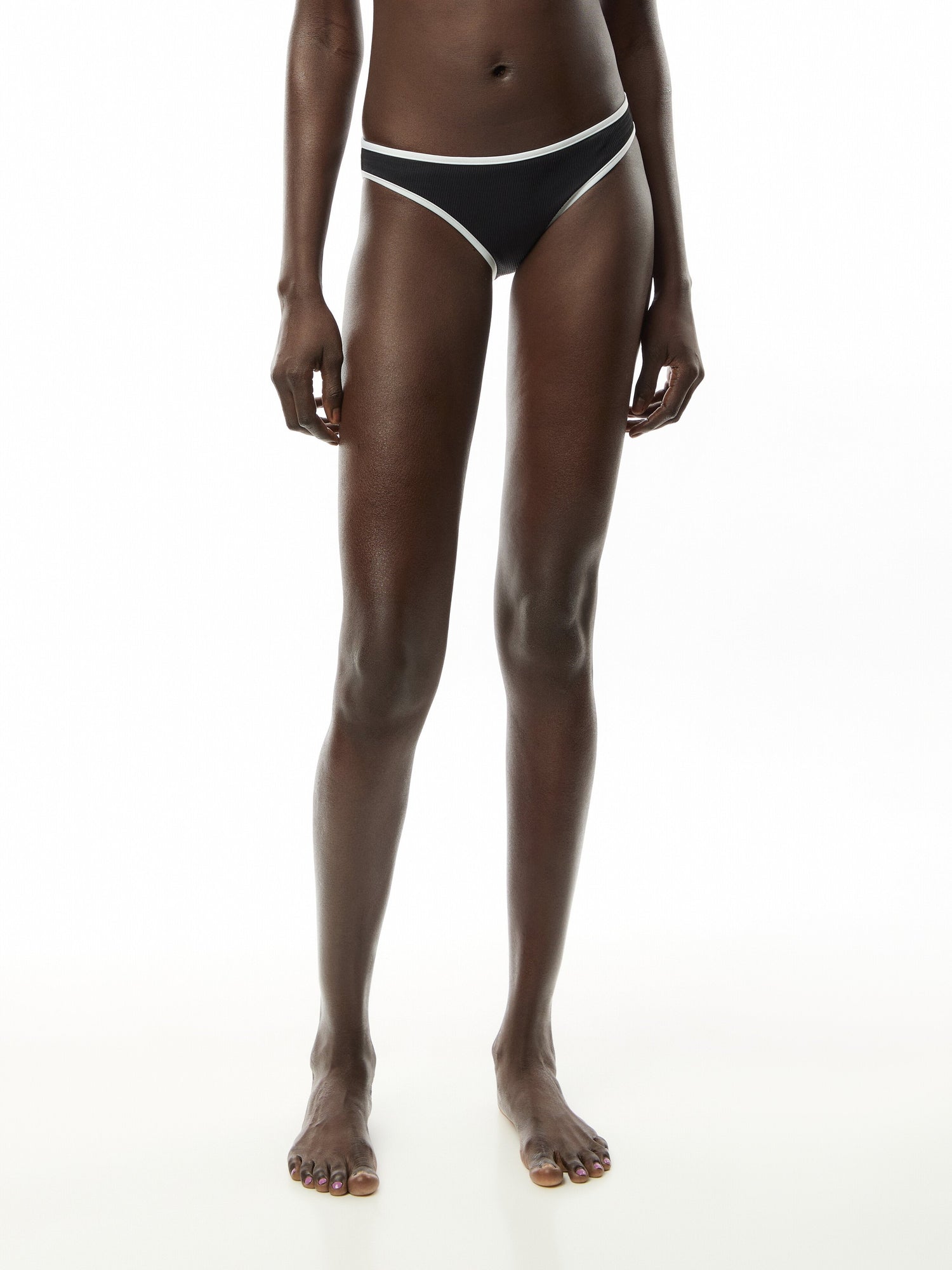 Hipster Pant Black Solid Bikini Bottom