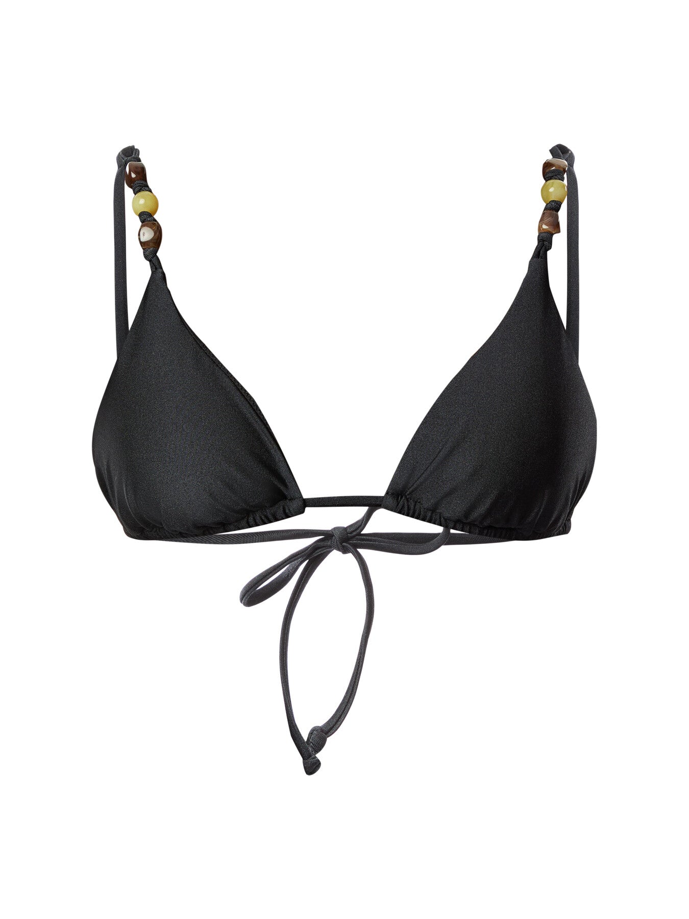 Slide Tri Black Solid Bikini Top