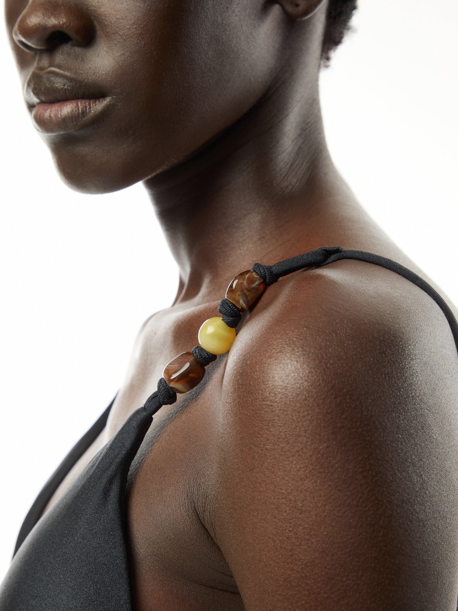 Slide Tri Black Solid Bikini Top