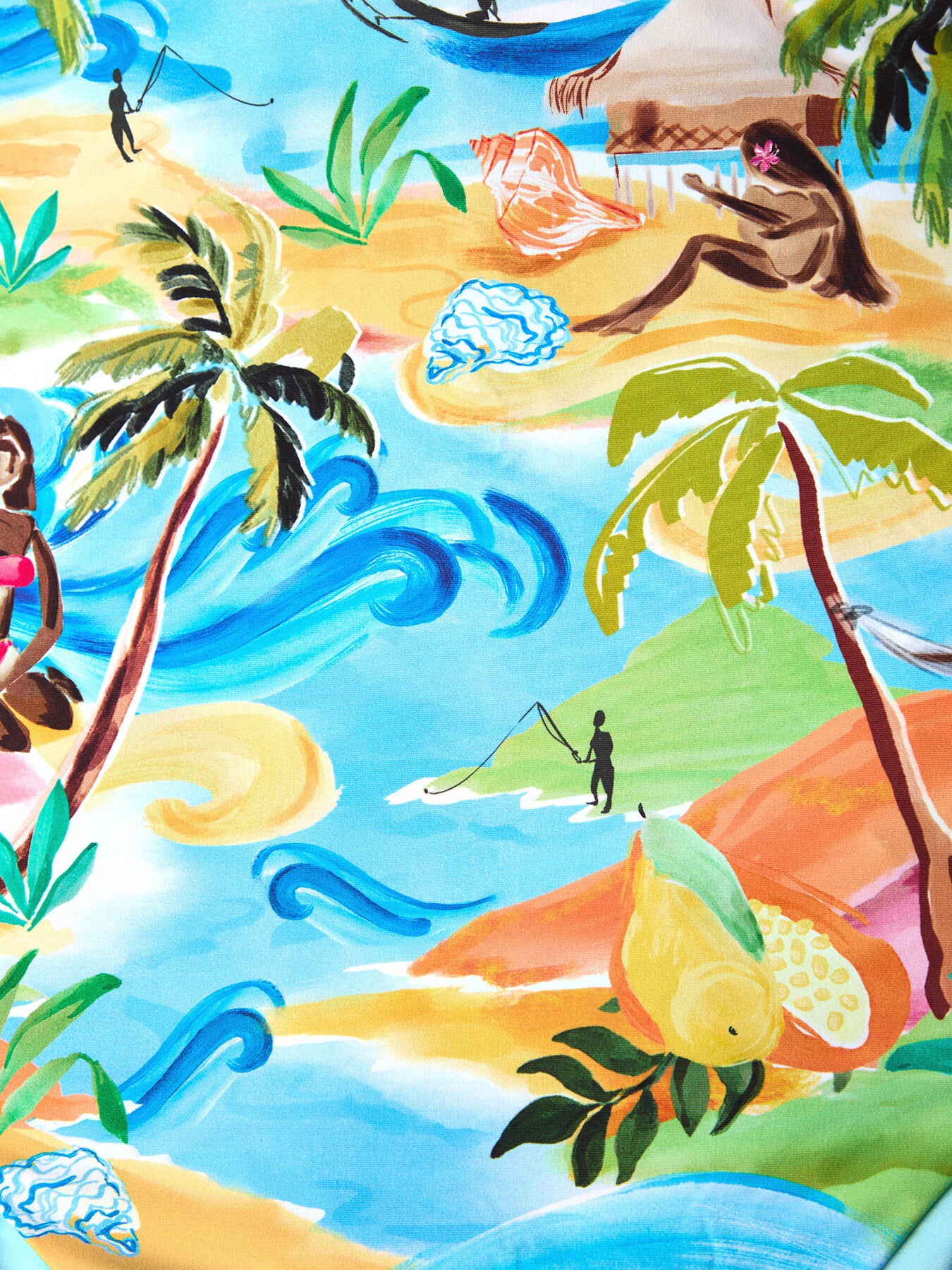 Bandeau One Piece Blue Print Swimsuit