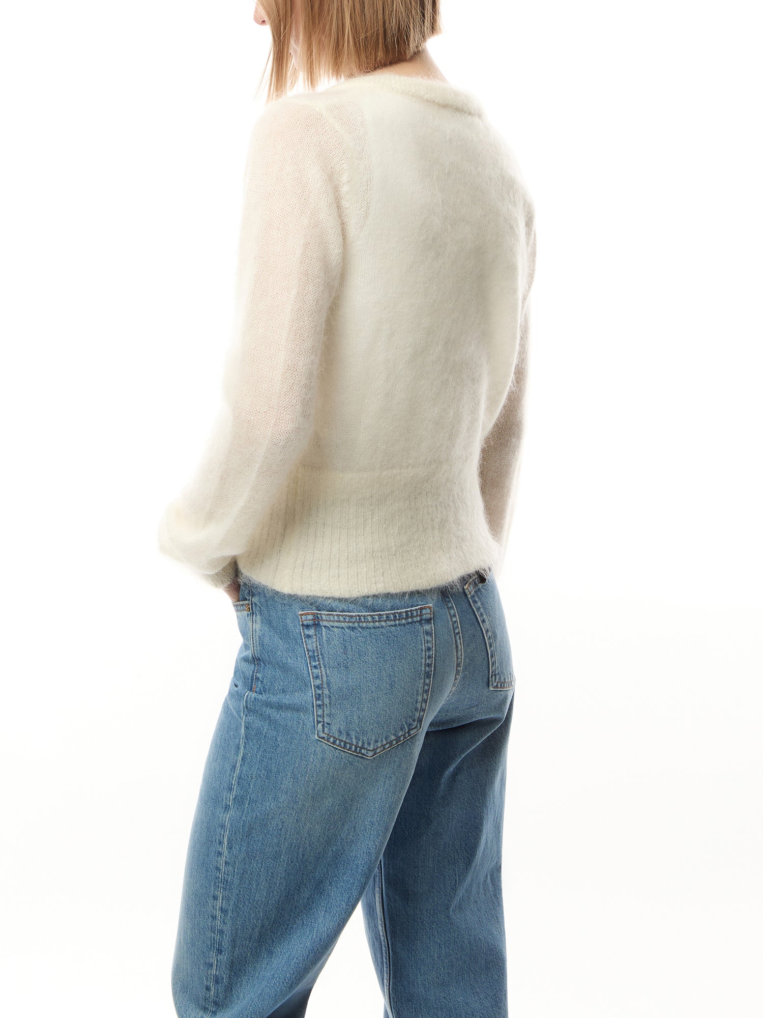 Light Mohair Tie String Cardigan