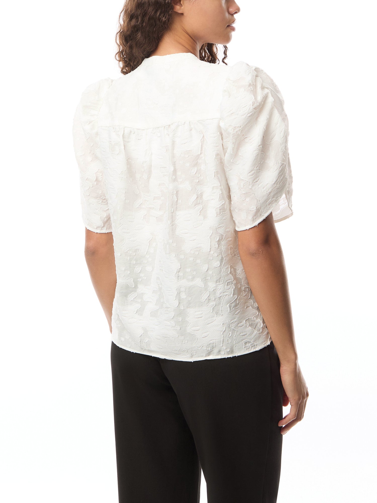 Lr-Josy 1 Textured Puff Sleeve Top