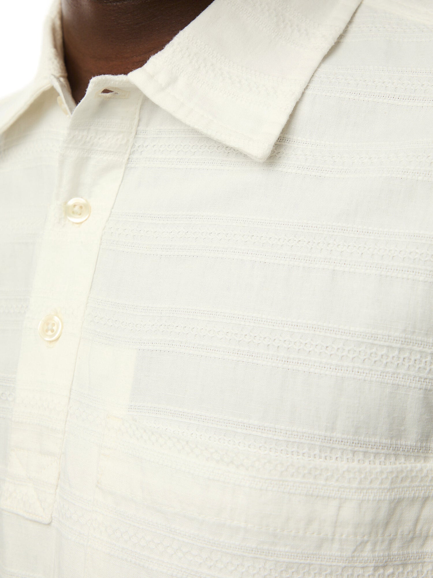 Short Sleeved Nippon Self Stripe Pullover Shirt