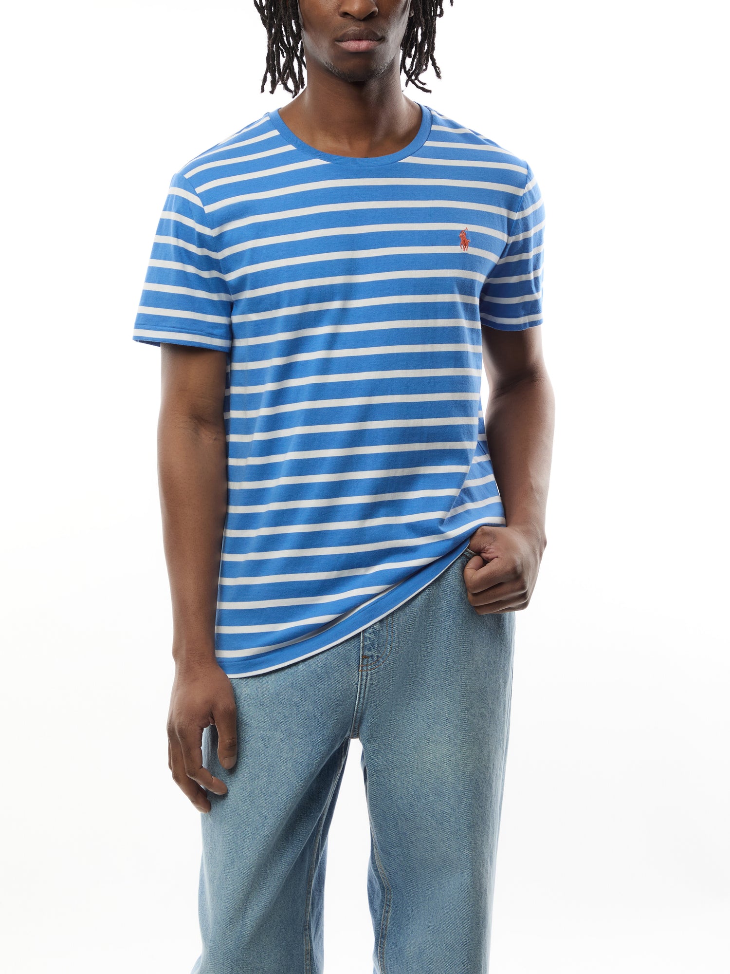 Custom Slim Fit Striped Jersey T-Shirt