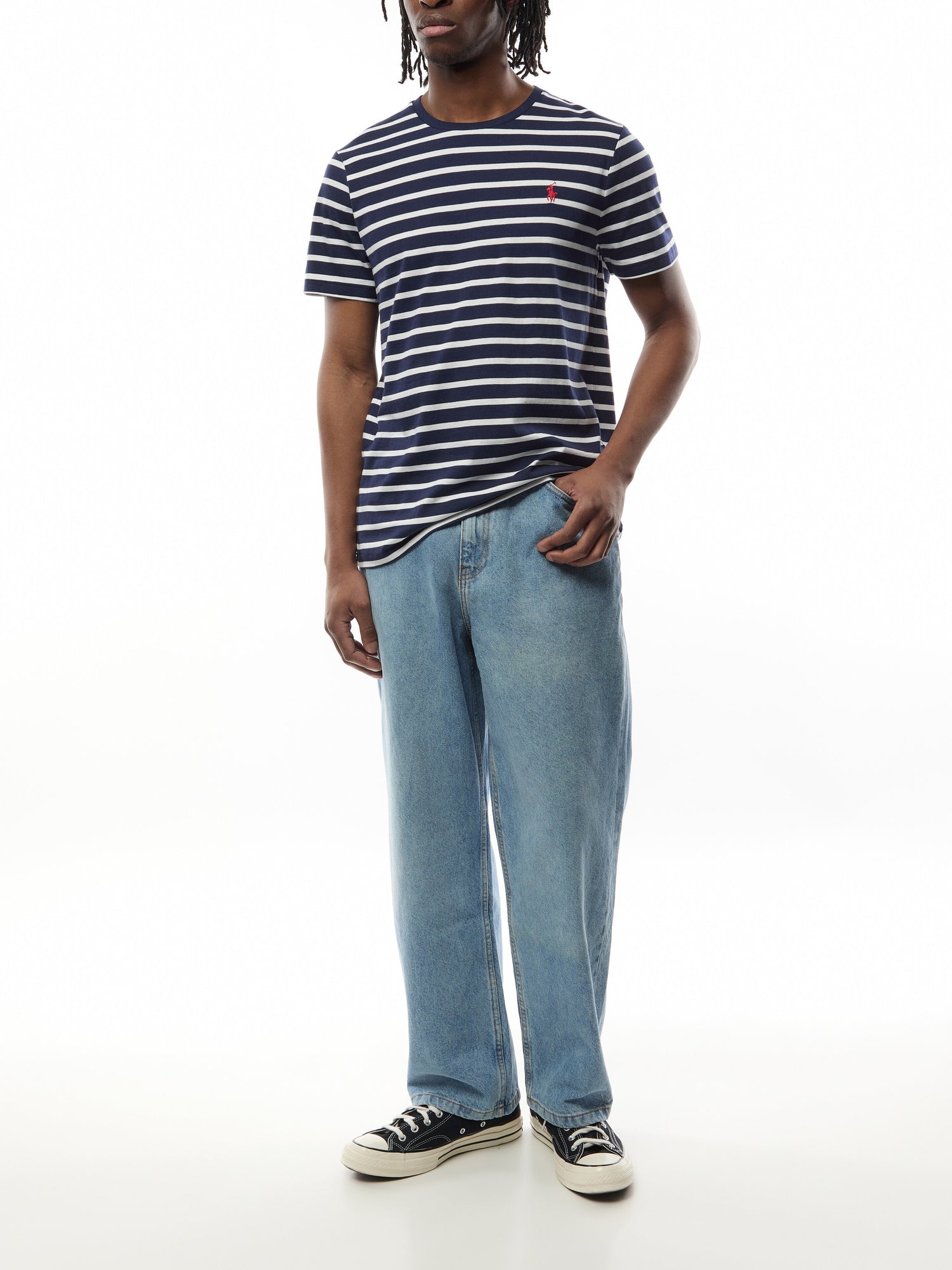 Custom Slim Fit Striped Jersey T-Shirt