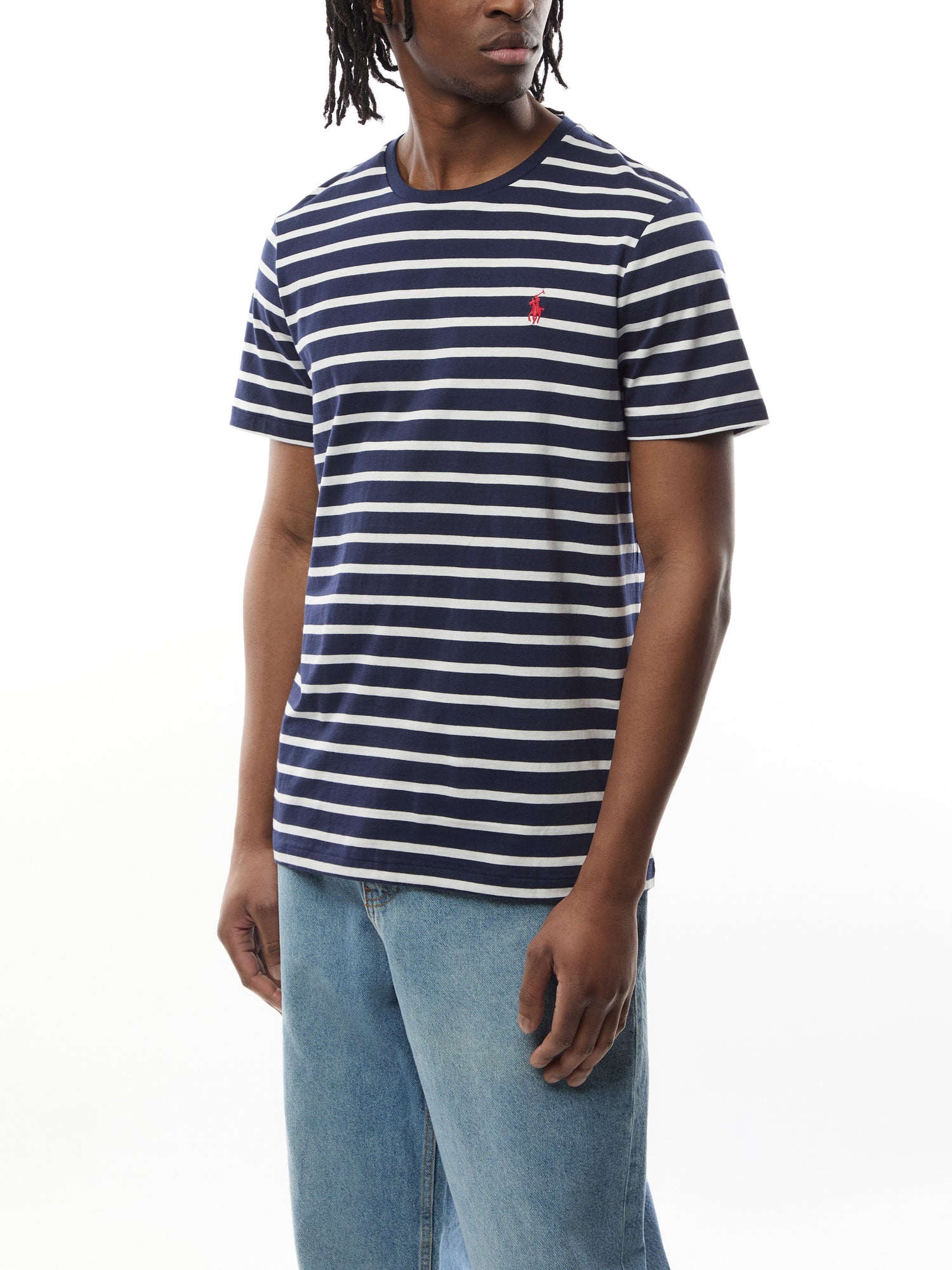 Custom Slim Fit Striped Jersey T-Shirt