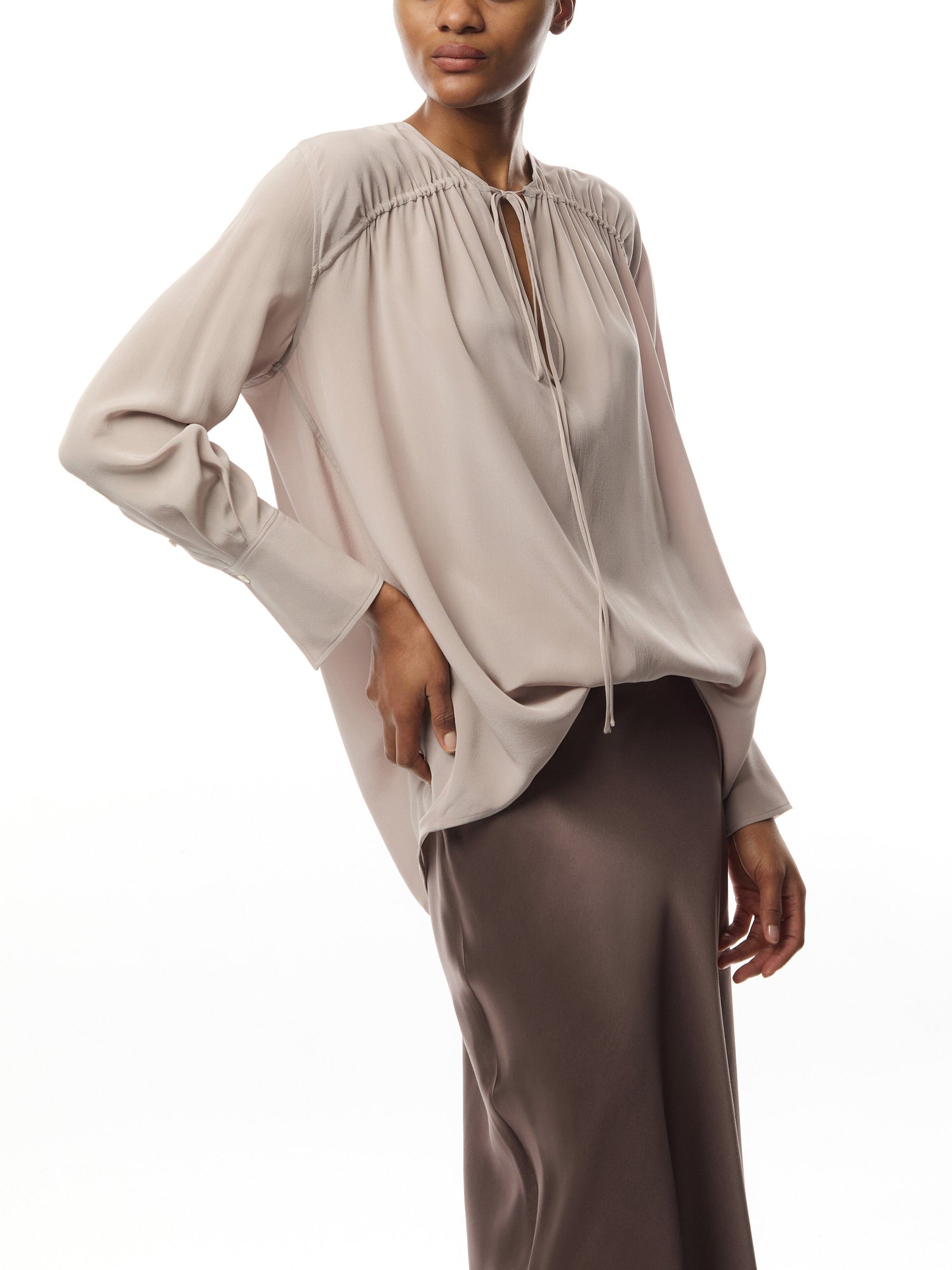 Gather Detail Tie Blouse