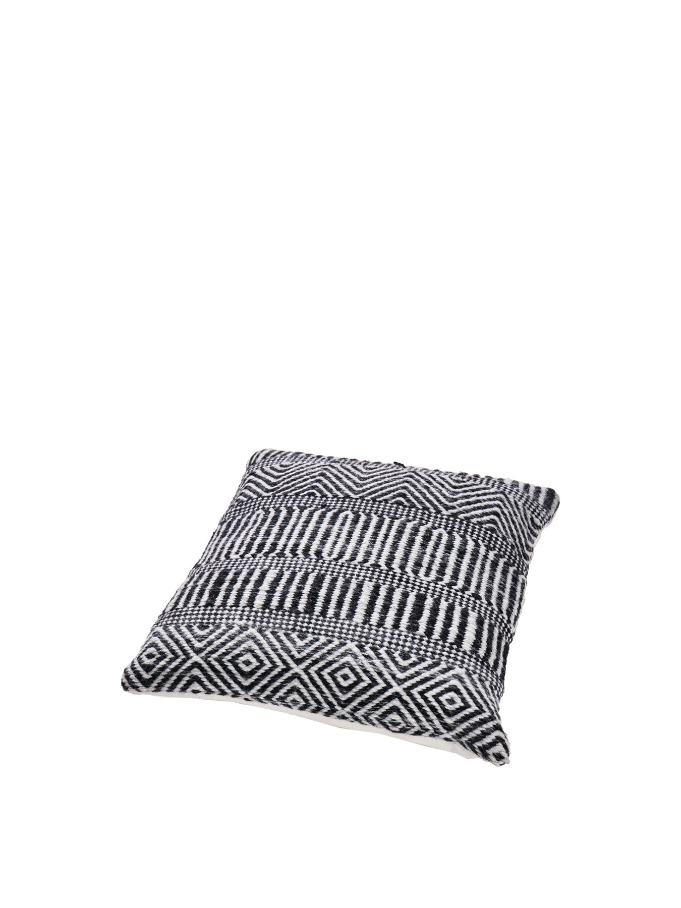 Indoor Outdoor Black and White Inca Design Scatter Cushion 45cm