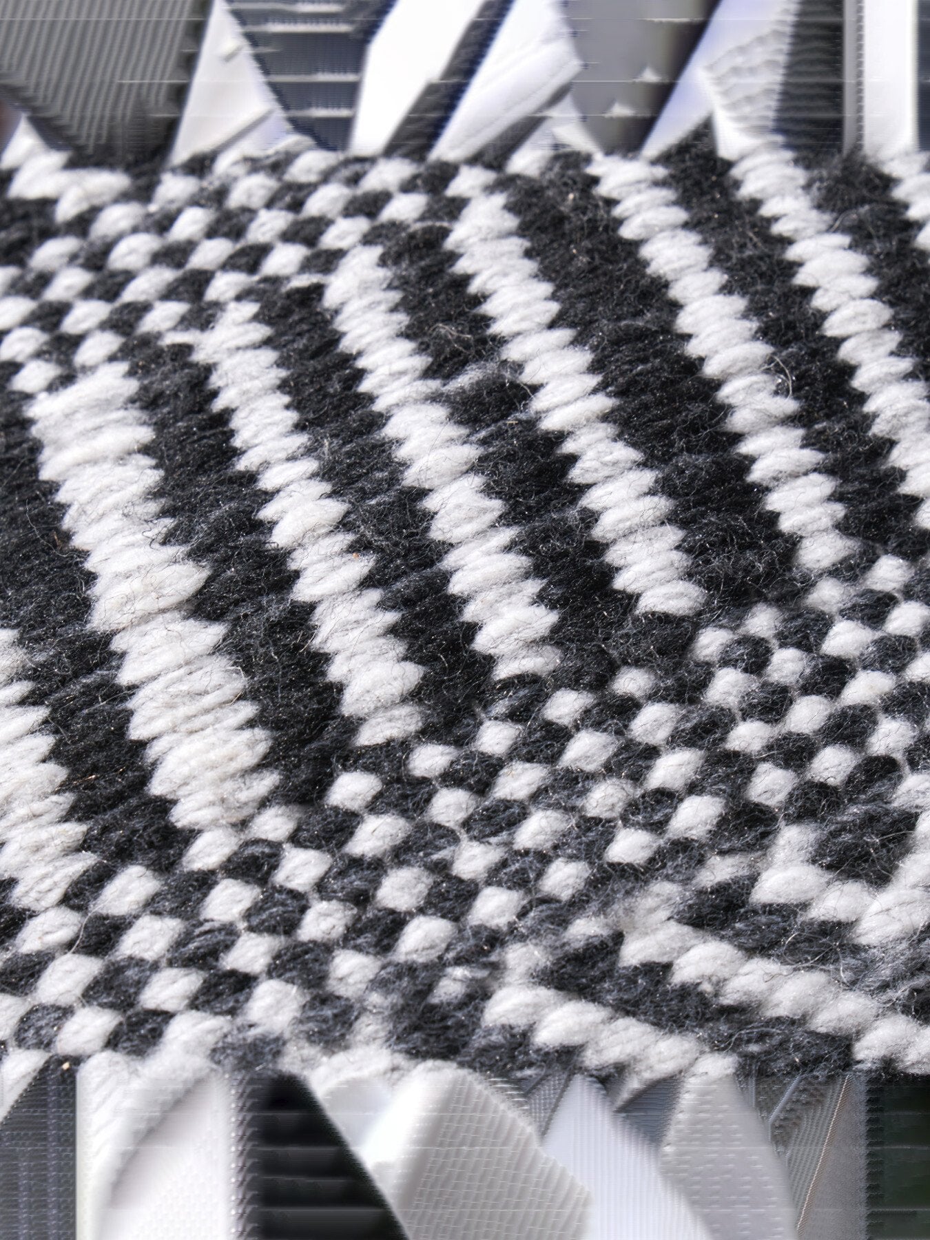 Indoor Outdoor Black and White Inca Design Scatter Cushion 45cm