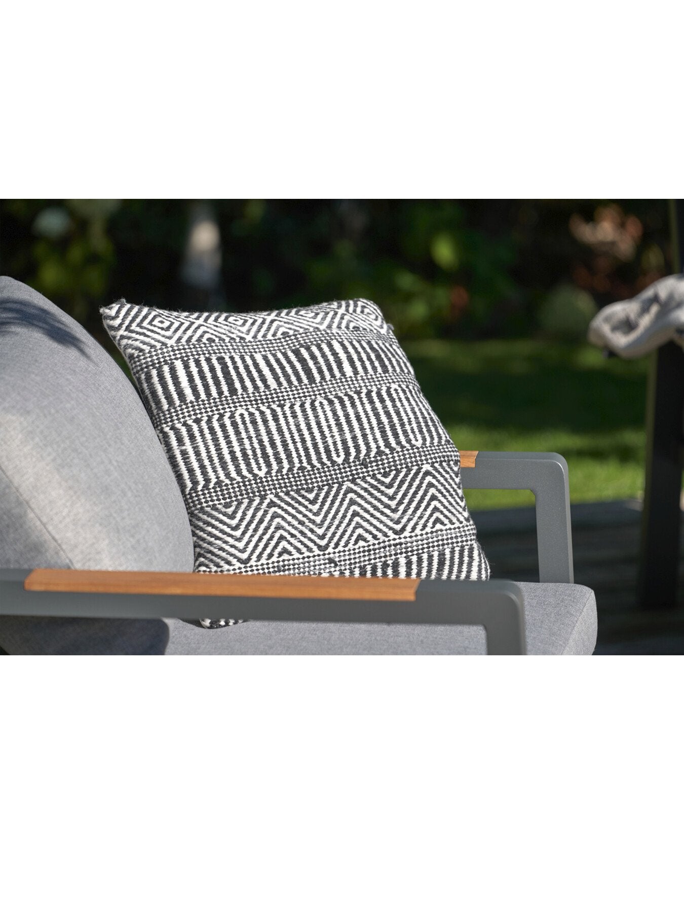 Indoor Outdoor Black and White Inca Design Scatter Cushion 45cm