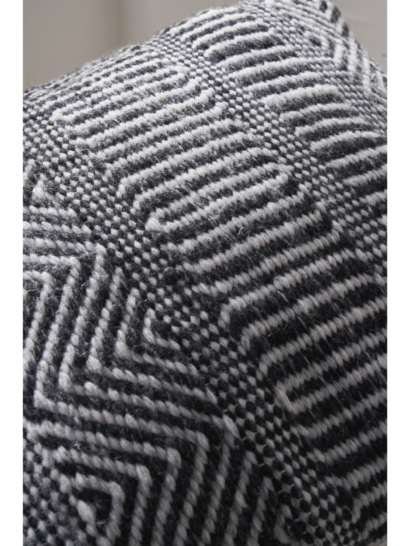 Indoor Outdoor Black and White Inca Design Scatter Cushion 45cm