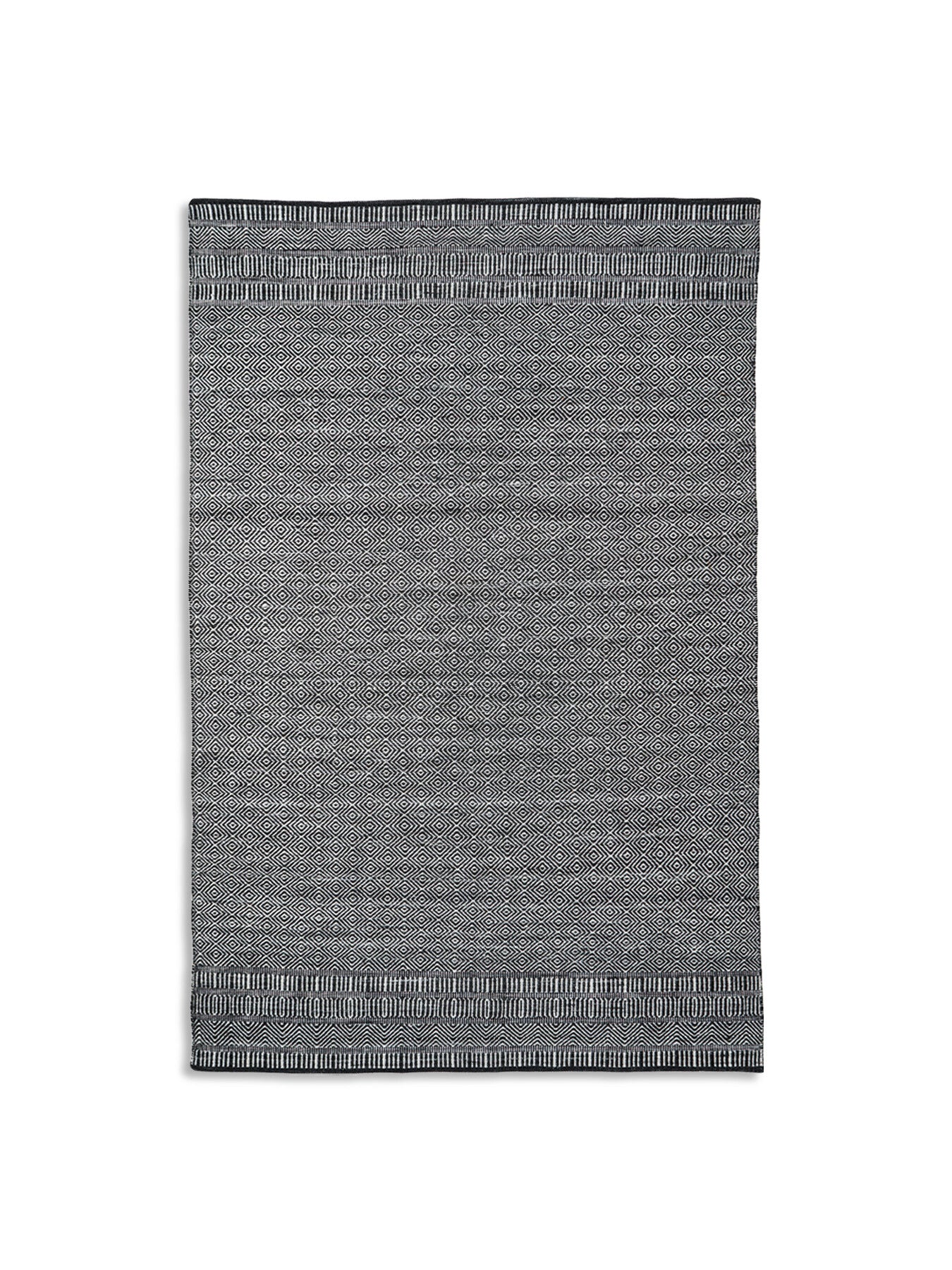 Indoor Outdoor Black and White Inca Design Rug 230cm x 160cm