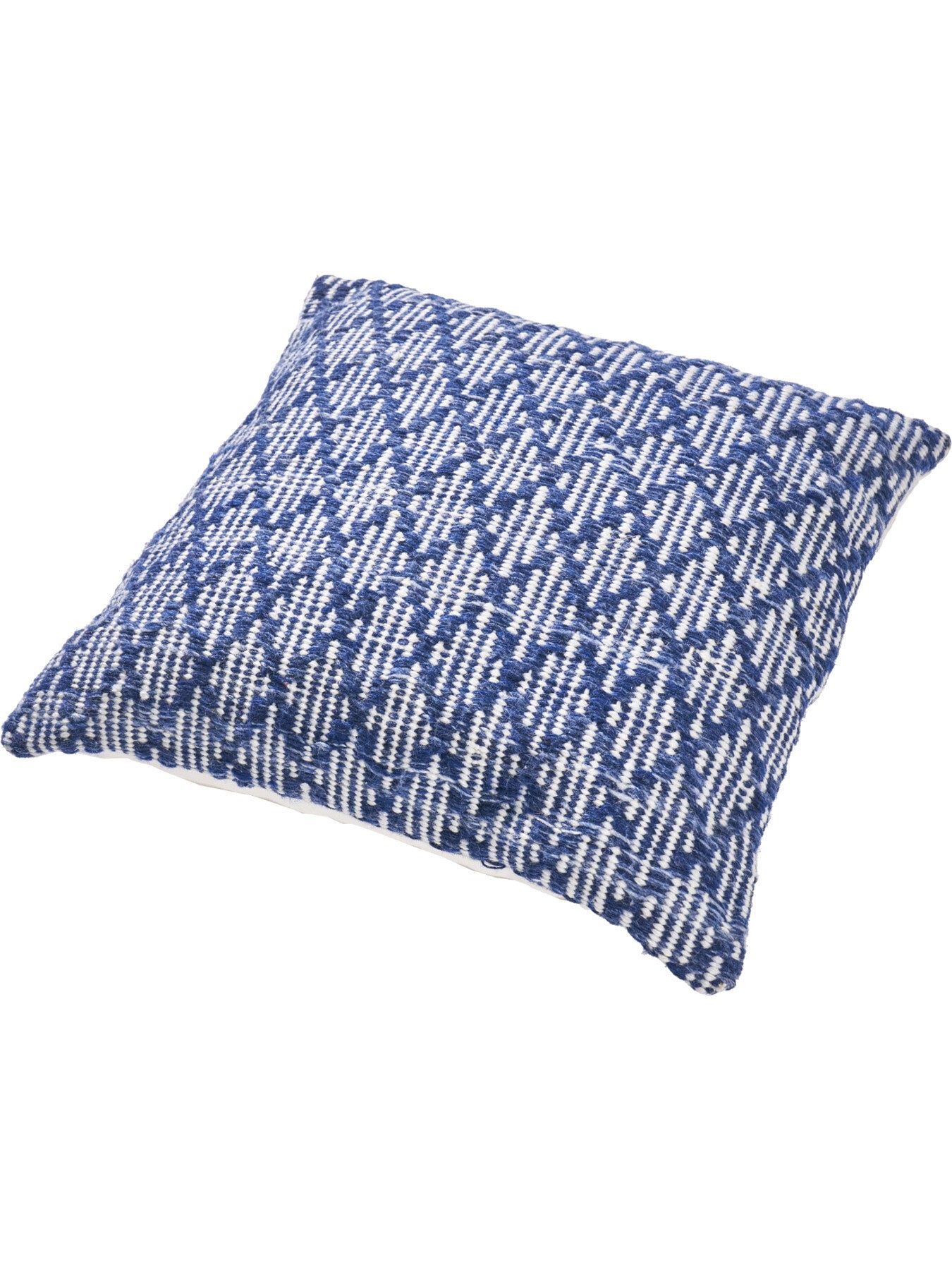 Indoor Outdoor Denim Blue and White Ikat Design Scatter Cushion 45cm