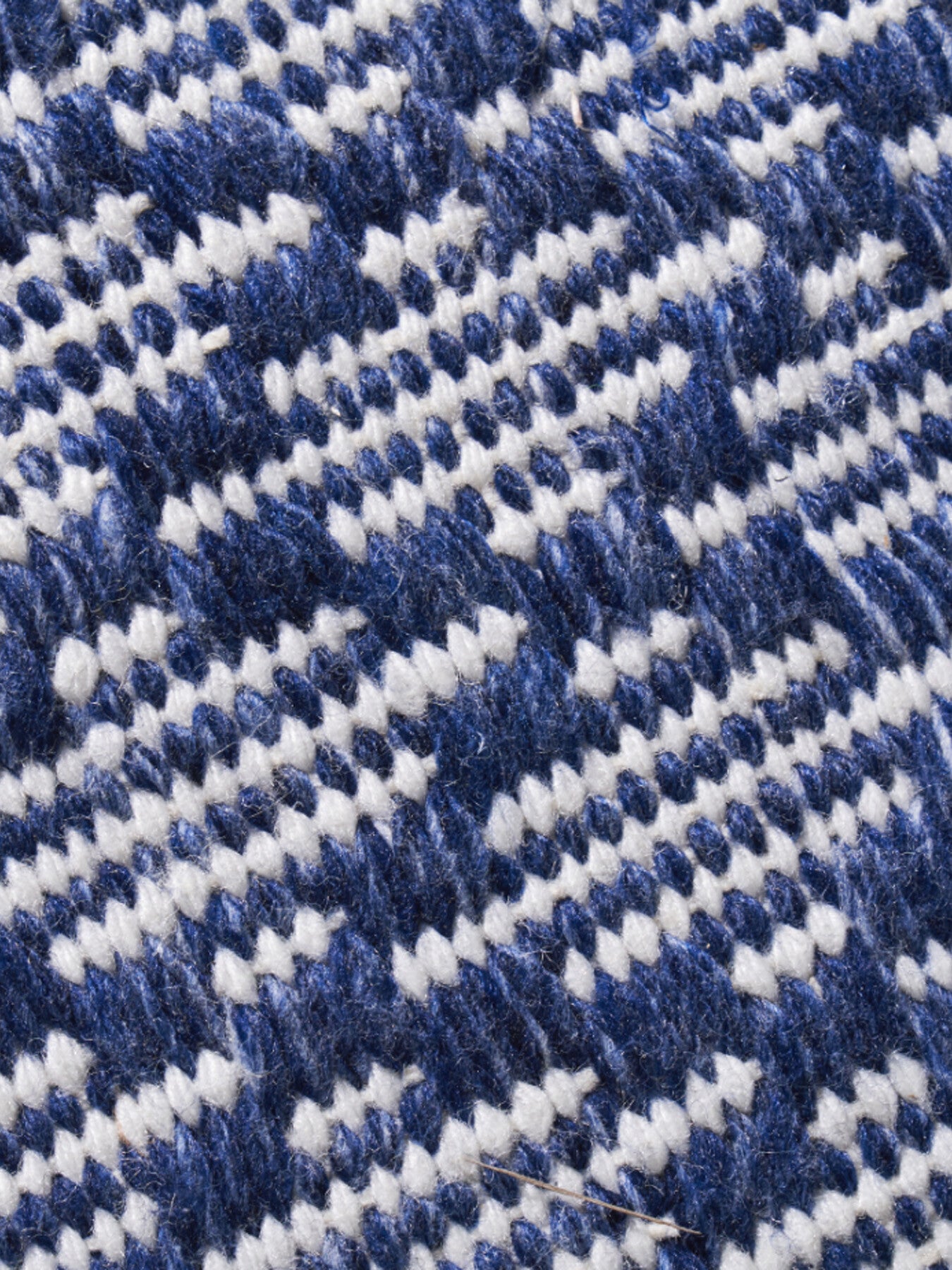 Indoor Outdoor Denim Blue and White Ikat Design Scatter Cushion 45cm