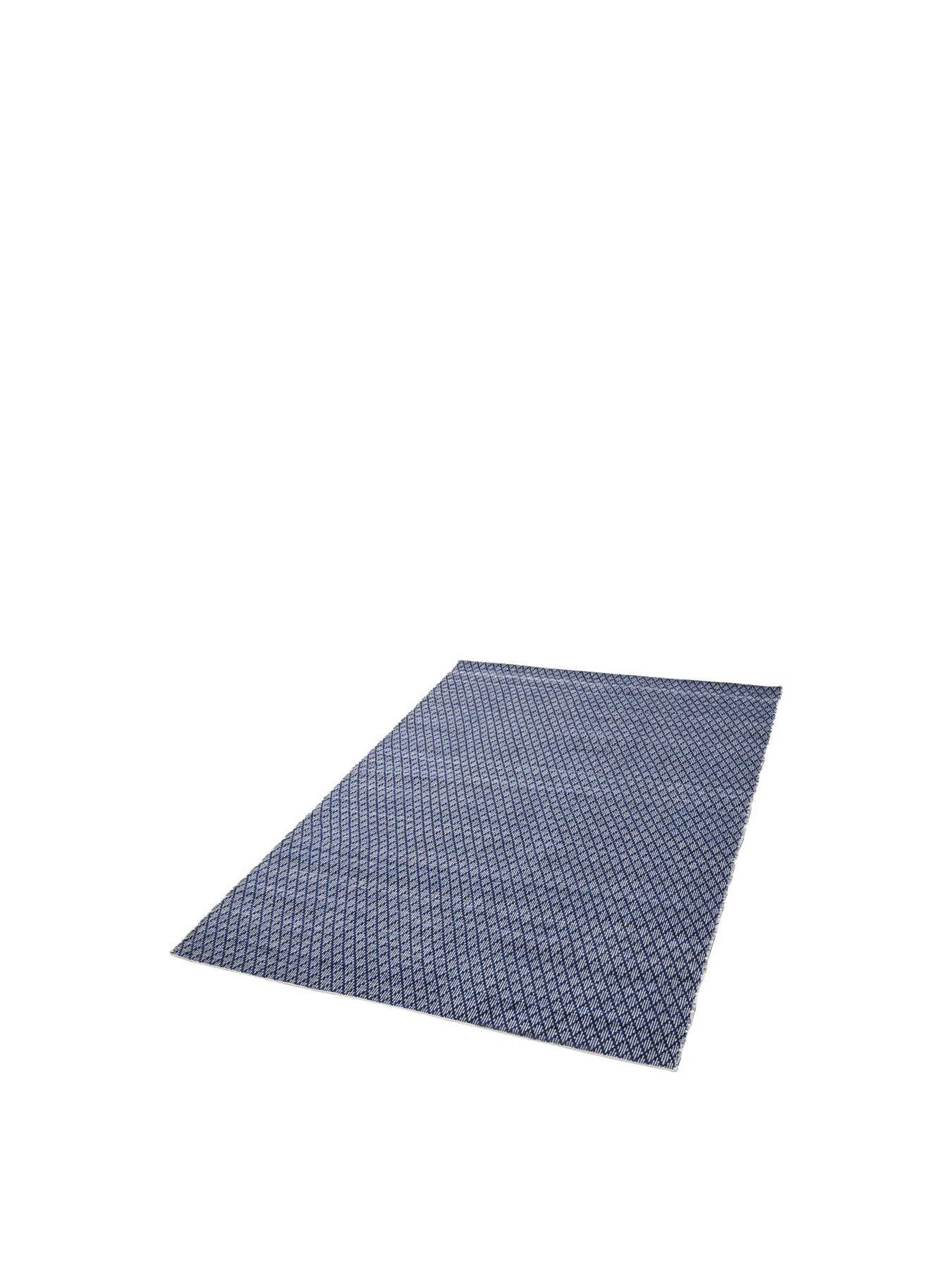 Indoor Outdoor Denim Blue and White Ikat Design Rug 230cm x 160cm