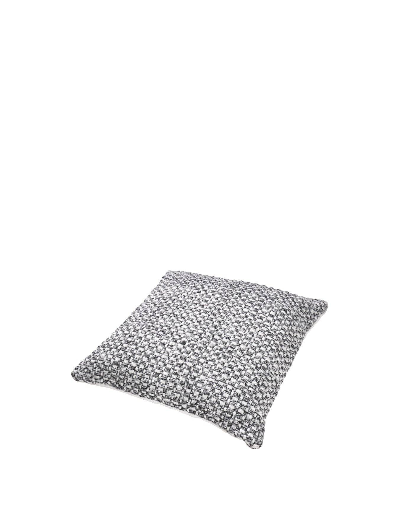 Indoor Outdoor Graphite and White Basket Weave Design Scatter Cushion 45cm