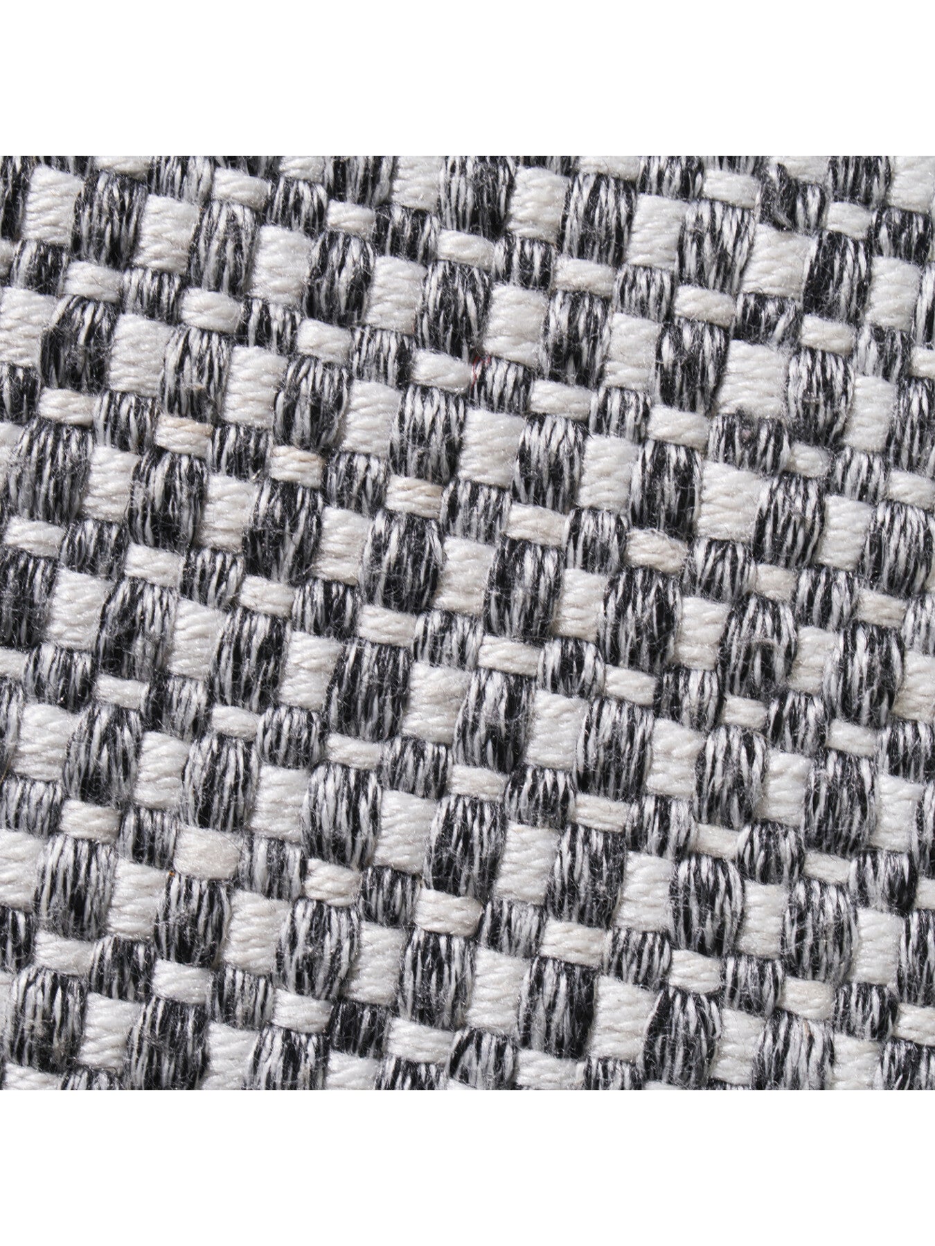 Indoor Outdoor Graphite and White Basket Weave Design Scatter Cushion 45cm