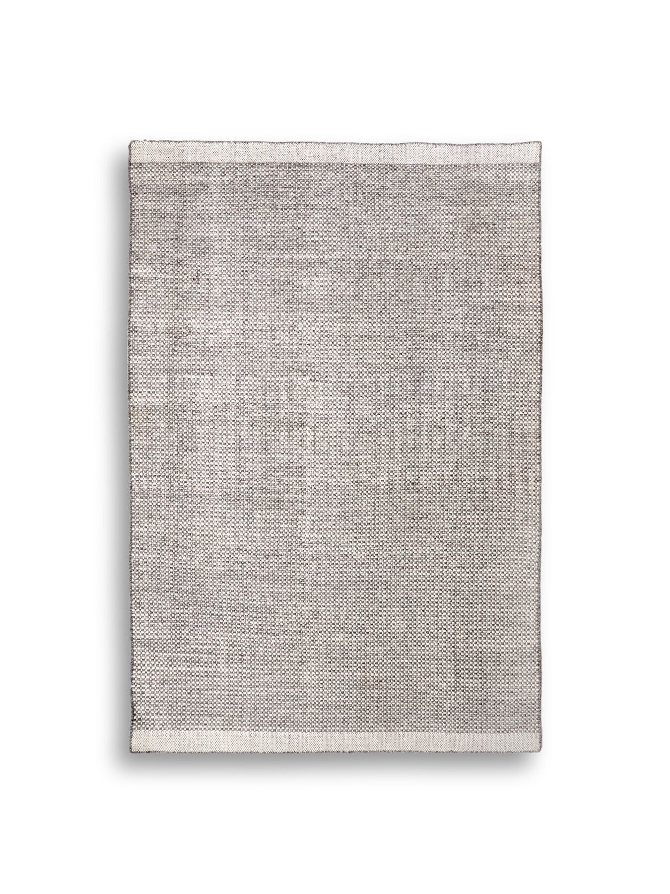 Indoor Outdoor Graphite and White Basket Weave Design Rug