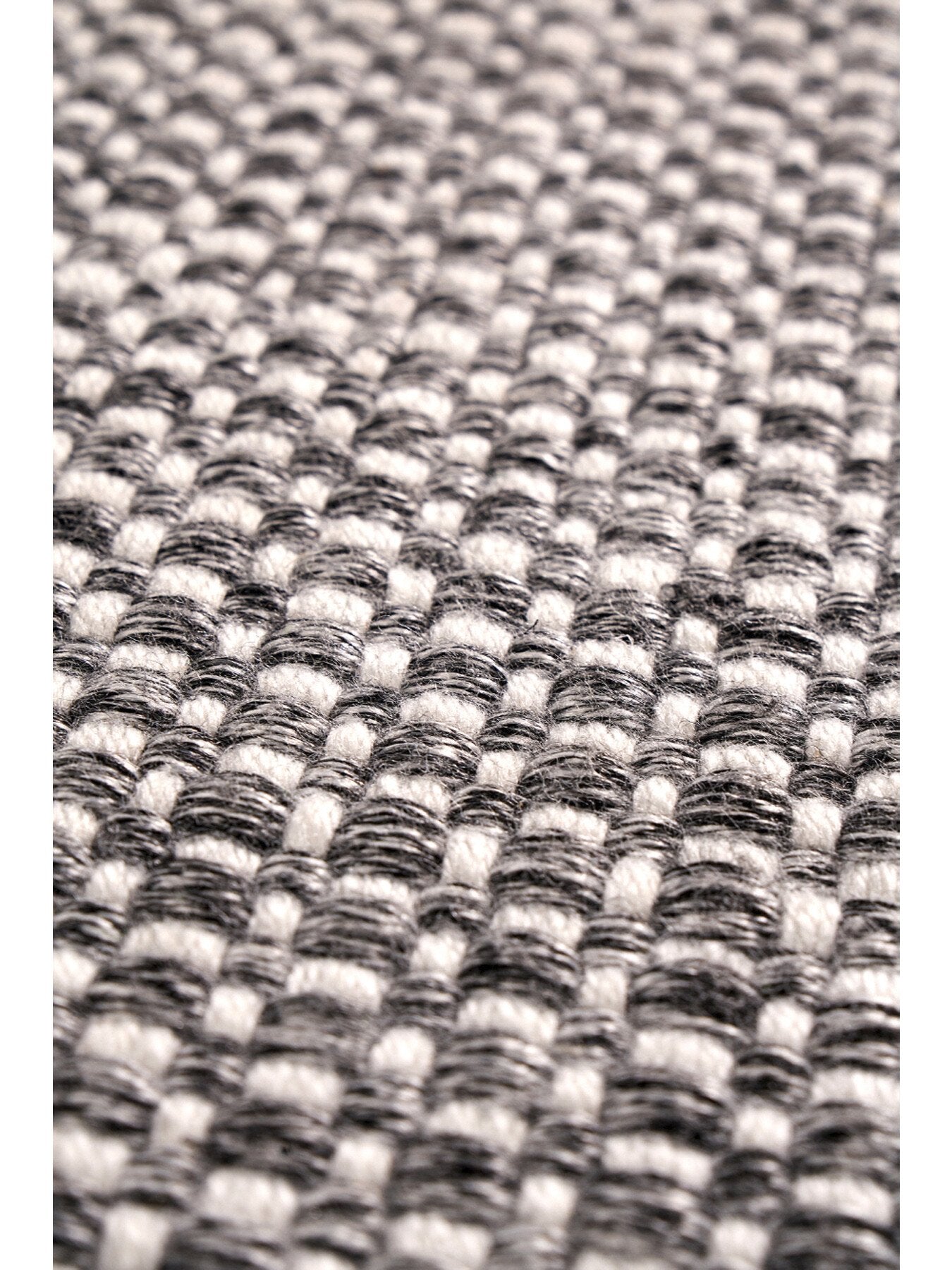 Indoor Outdoor Graphite and White Basket Weave Design Rug