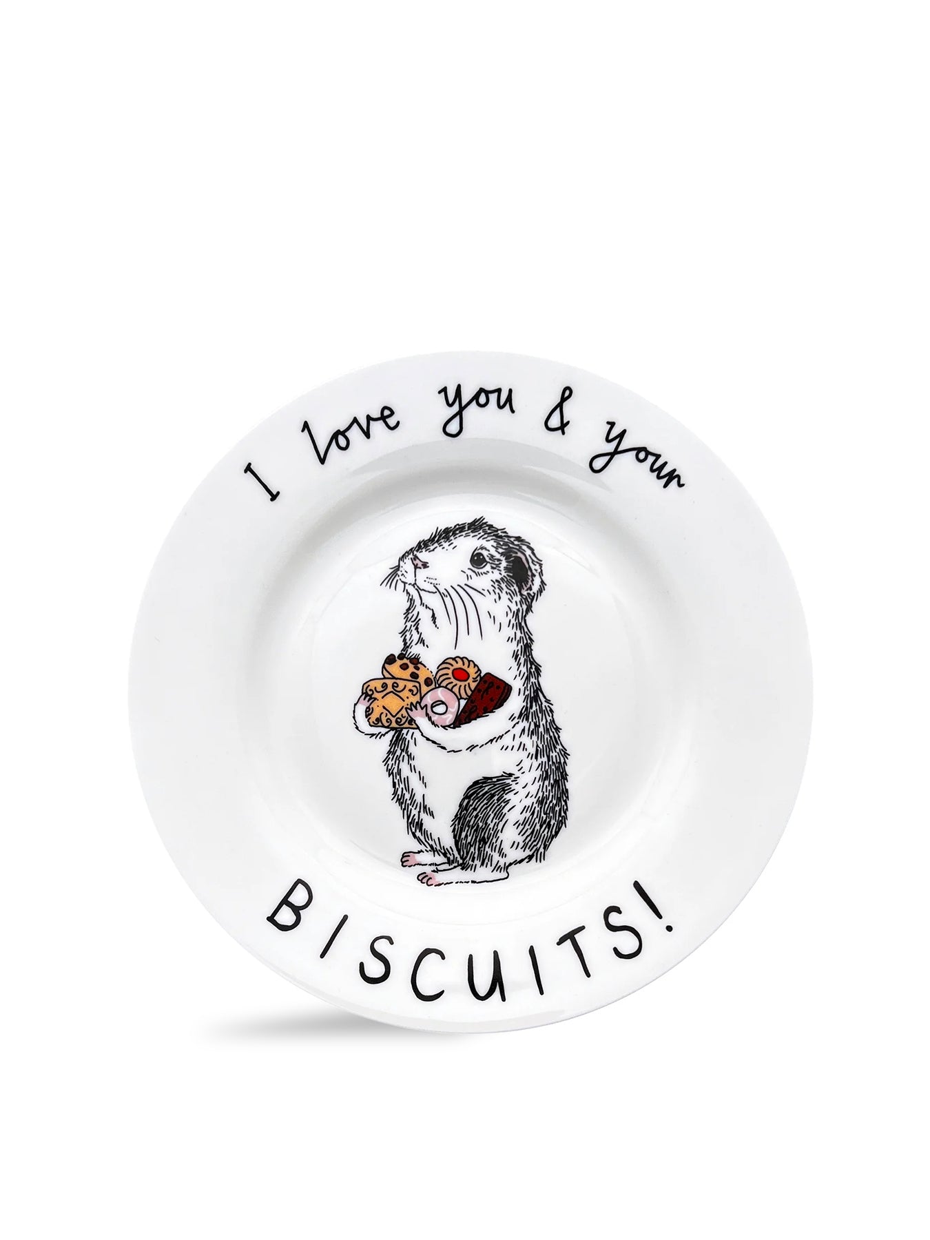 I Love You & Your Biscuits Side Plate White