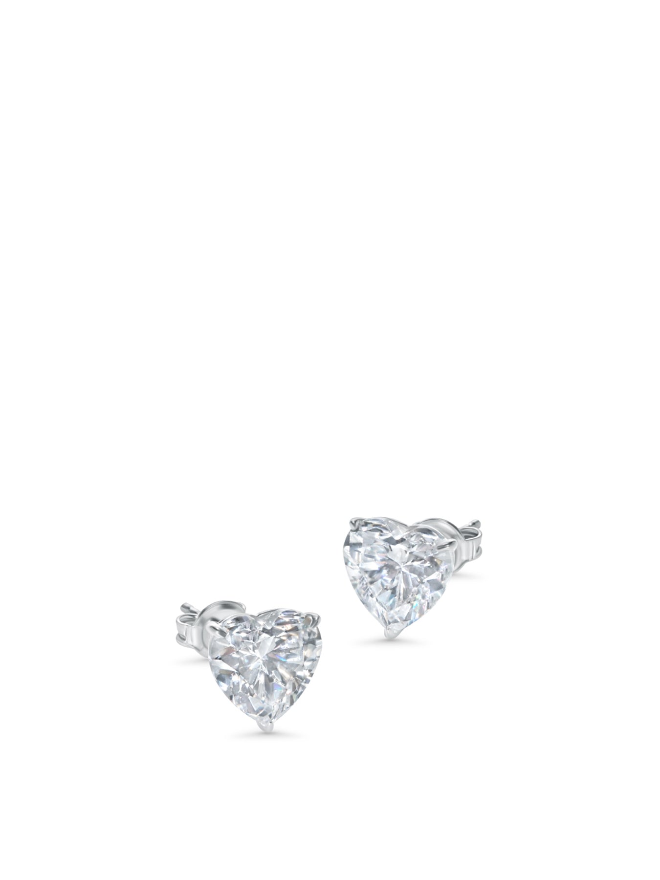 Camden Heart Stud Earrings 9ct White Gold