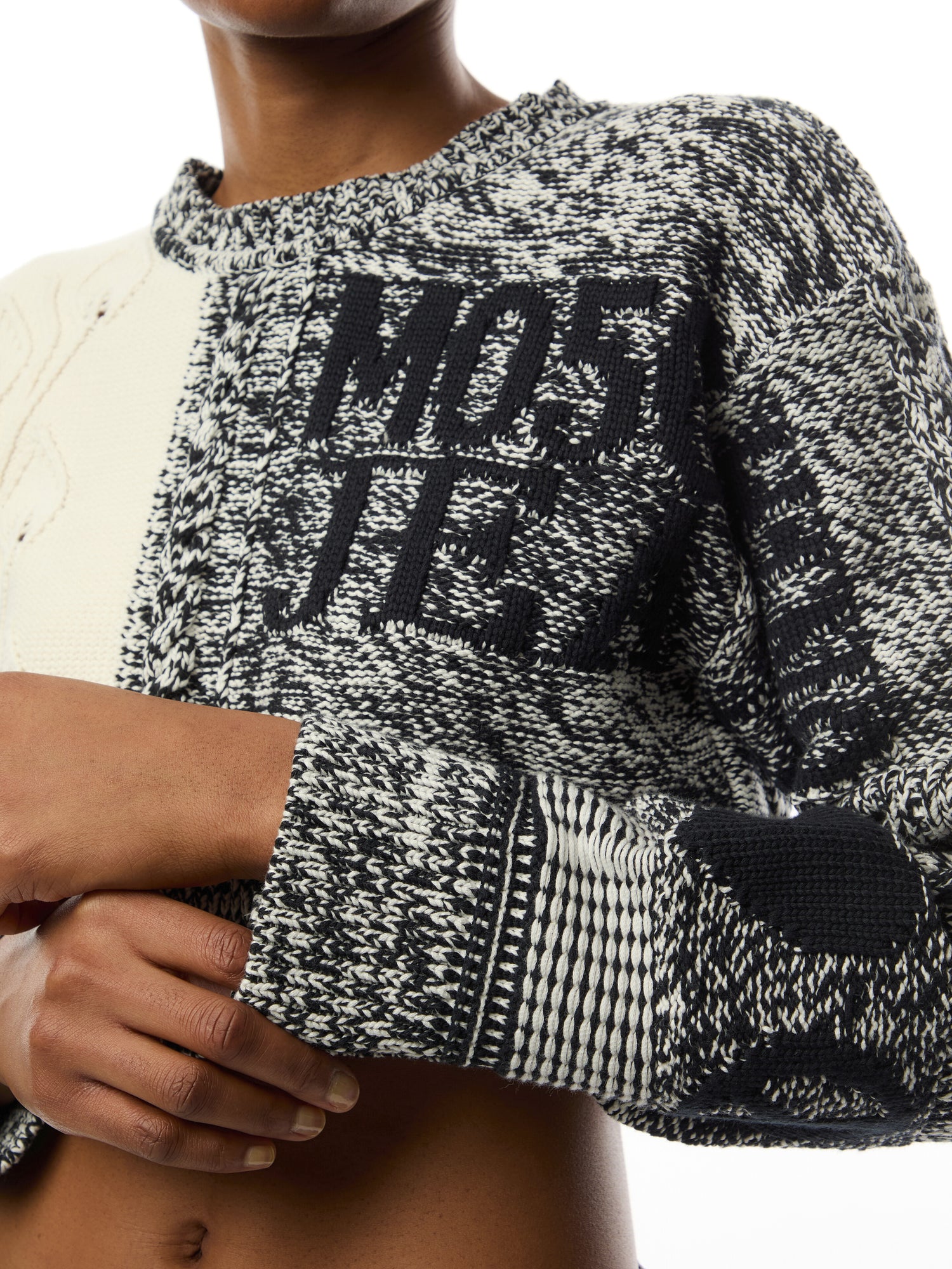 Cropped Urban Cotton and Nylon Pullover