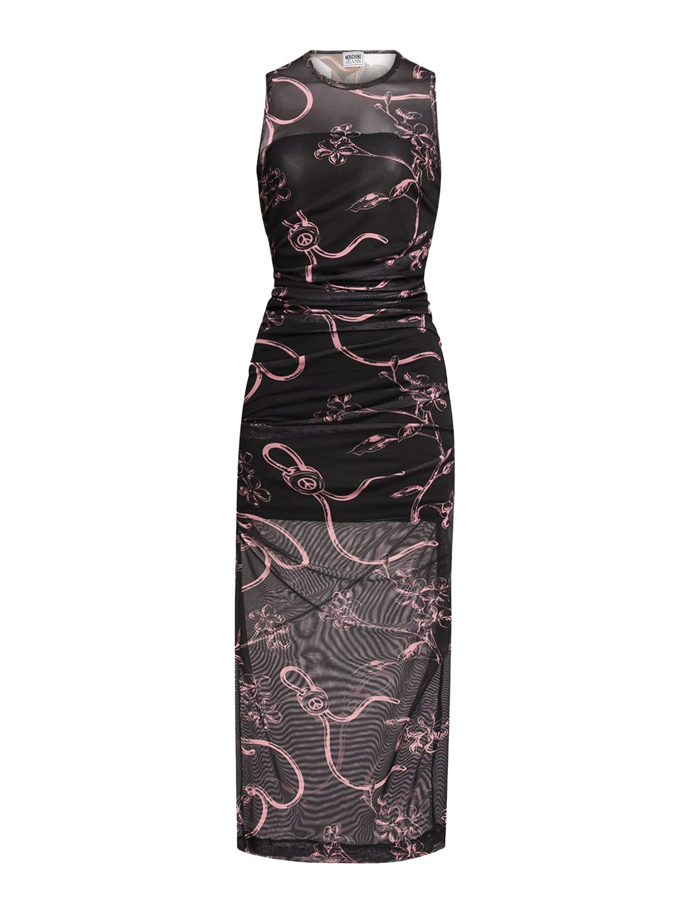 Floral Tulle Print Midi Dress