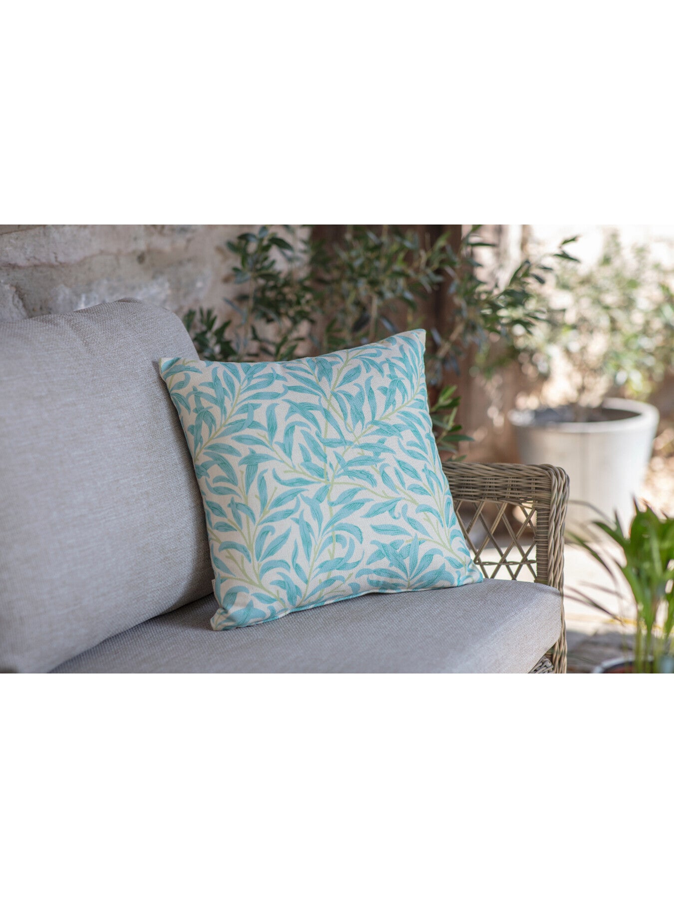 RHS Powder Blue Bamboo Square Scatter Cushion