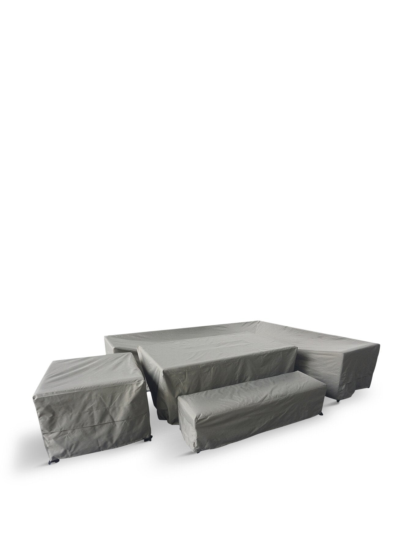 Tuscan & San Marino Large Rectangle Modular Sofa with Firepit Table, Bench & Chair Set - Long Left