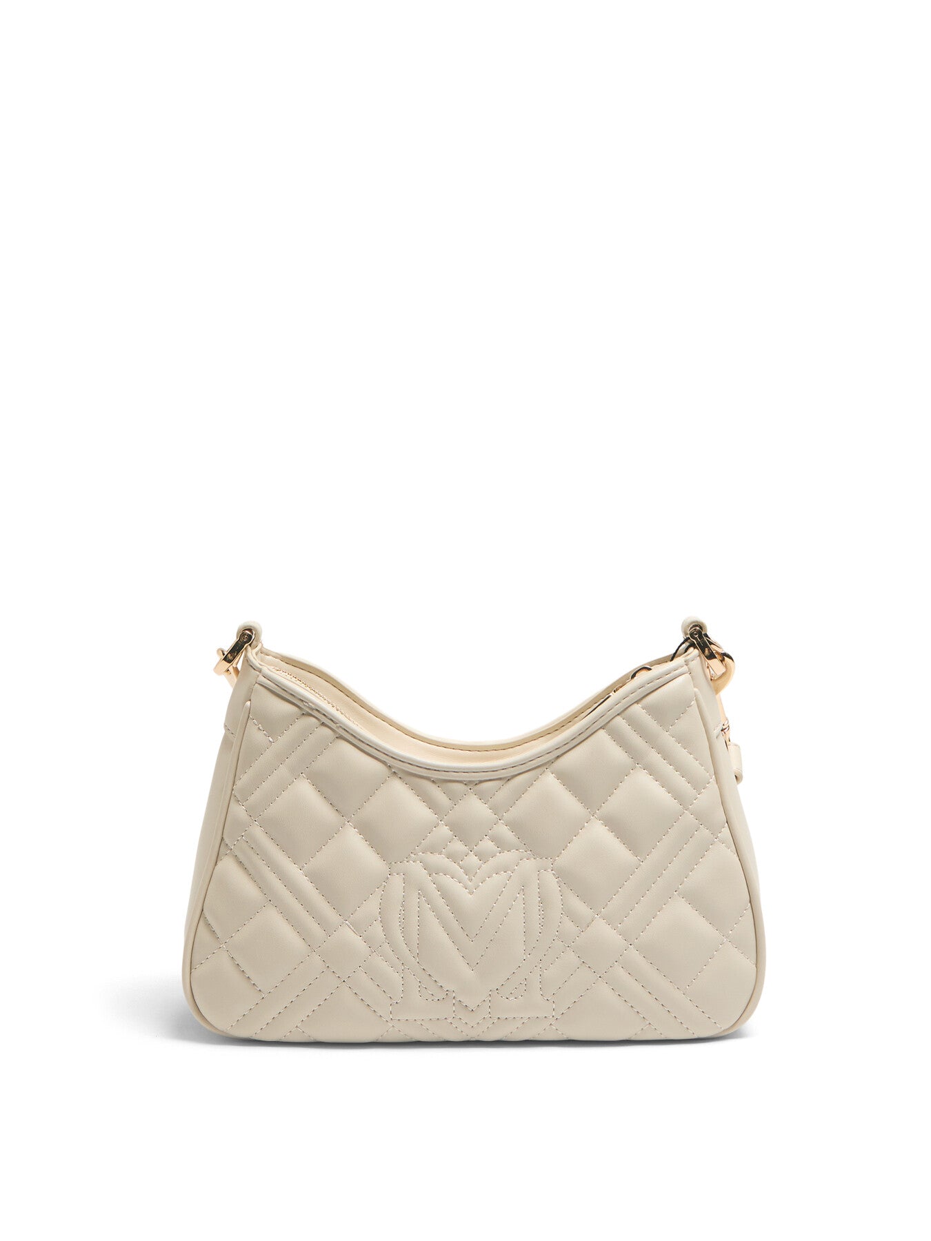 Laminated Quilted Crescent Crossbody Bag
