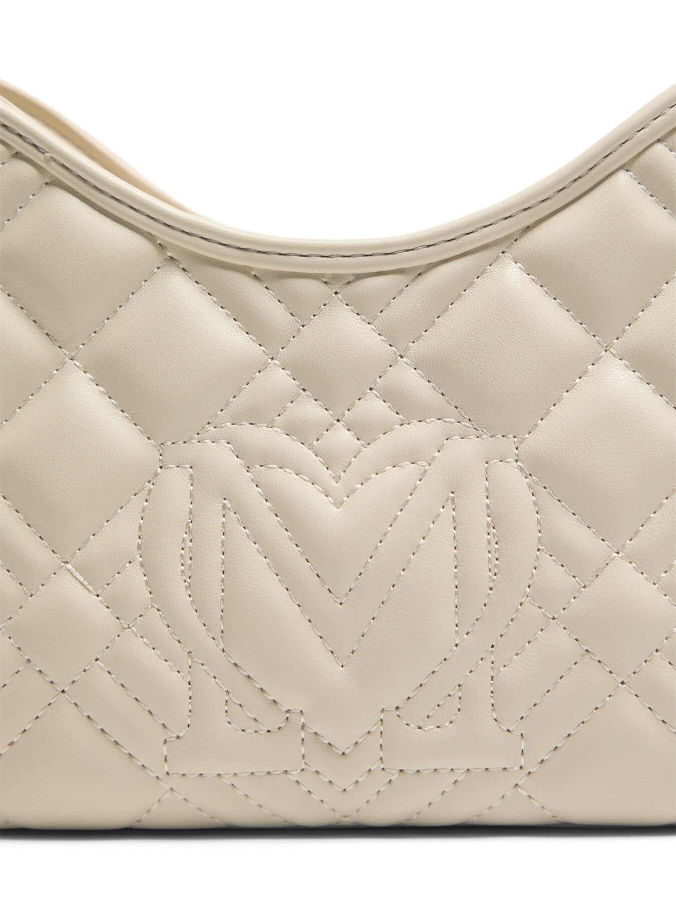 Laminated Quilted Crescent Crossbody Bag