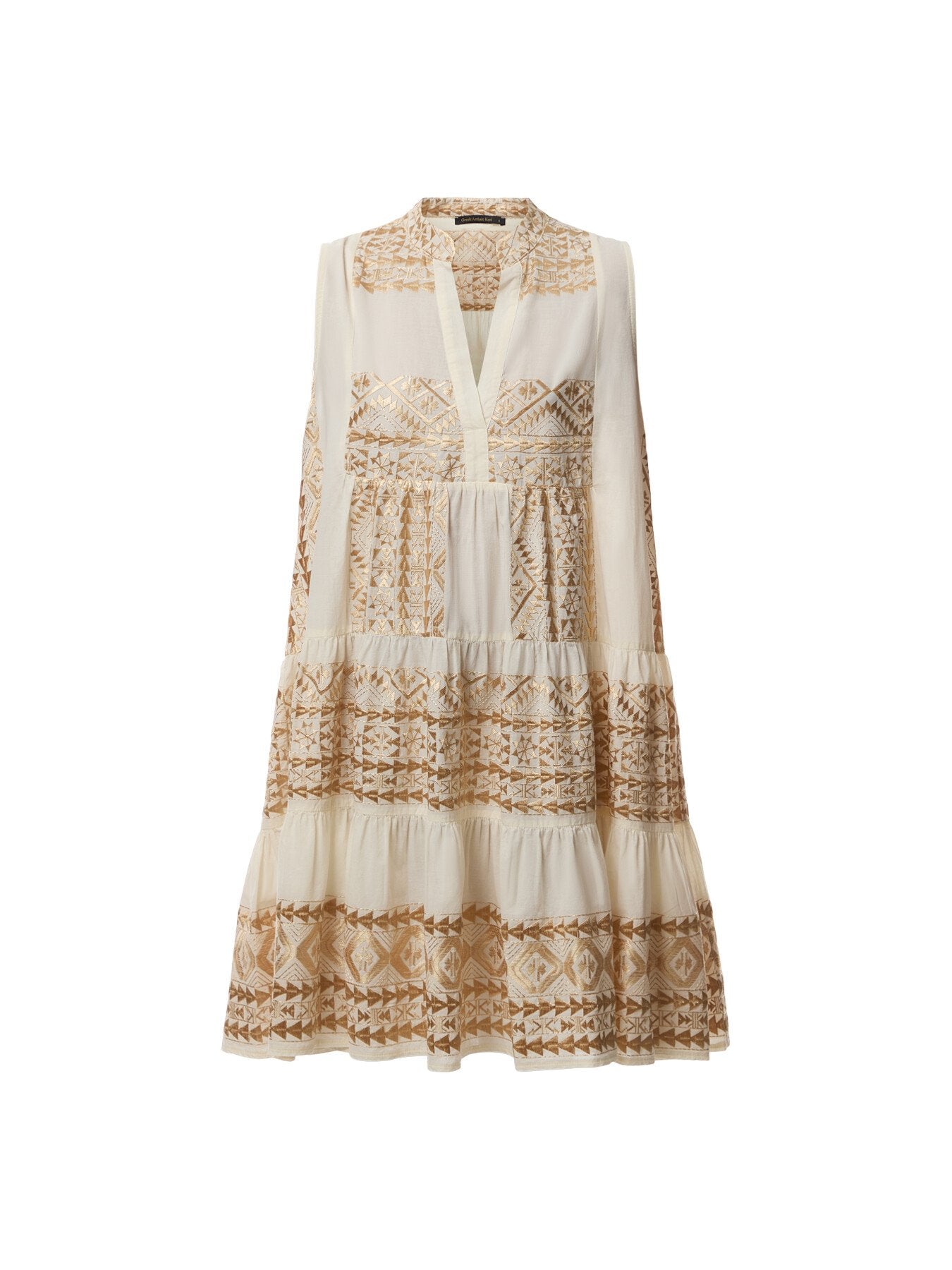 Classic Triangle Sleeveless Low V-Neckline Mini Dress