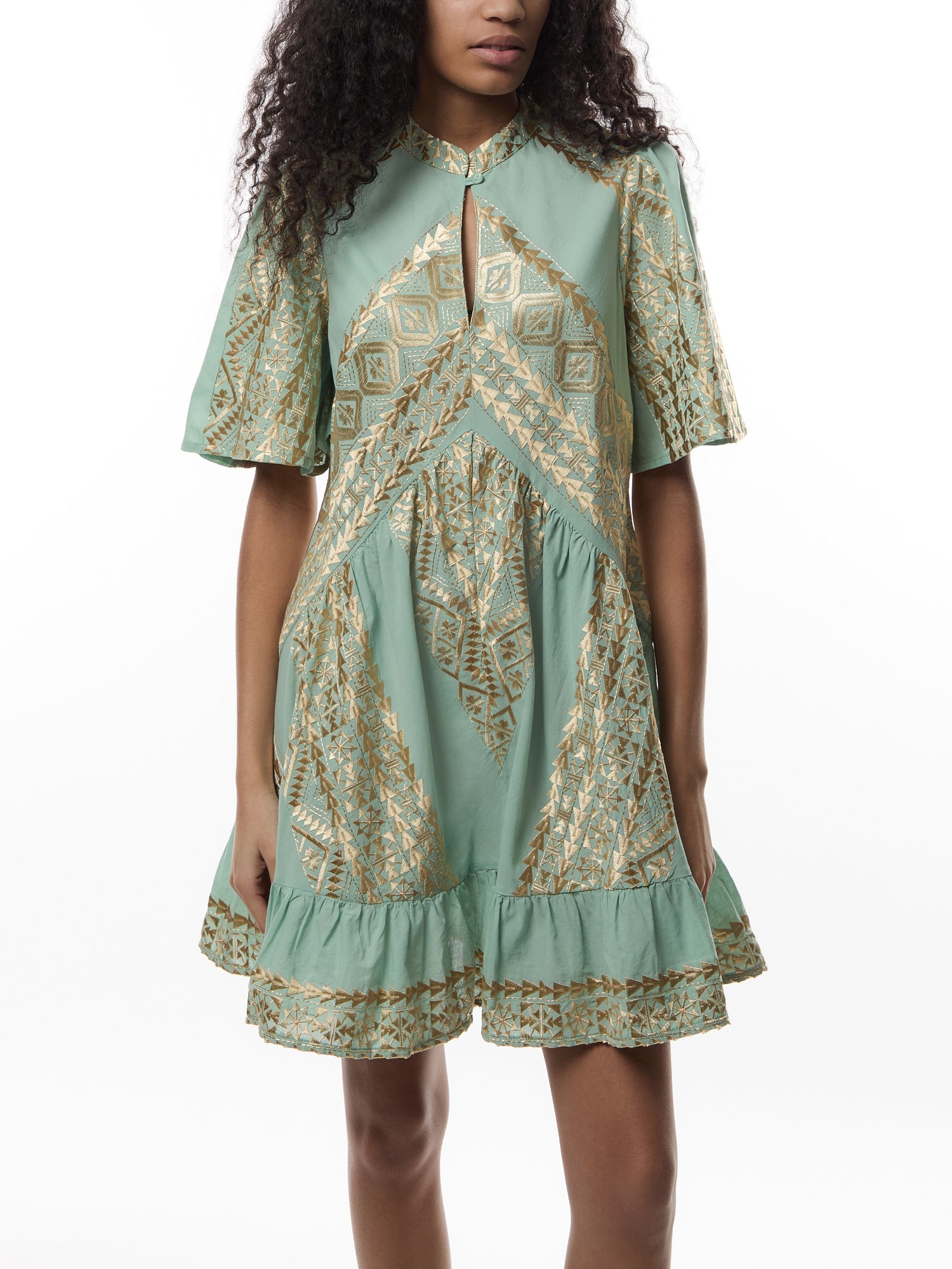 Classic Triangle Collar Mini Dress